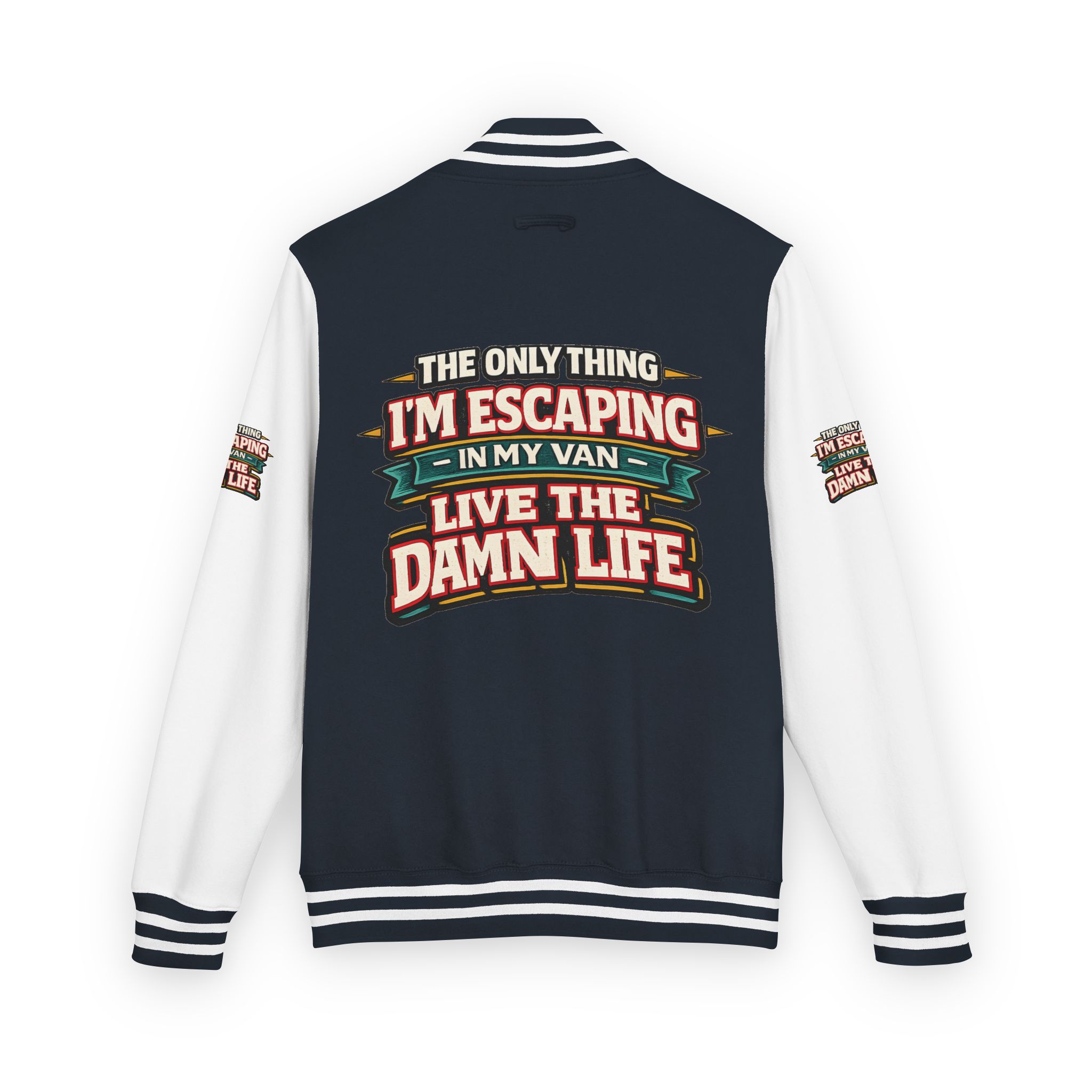 Unisex Heavyweight Letterman Jacket — "The Only Thing I´m Escaping" Design F**K-Line