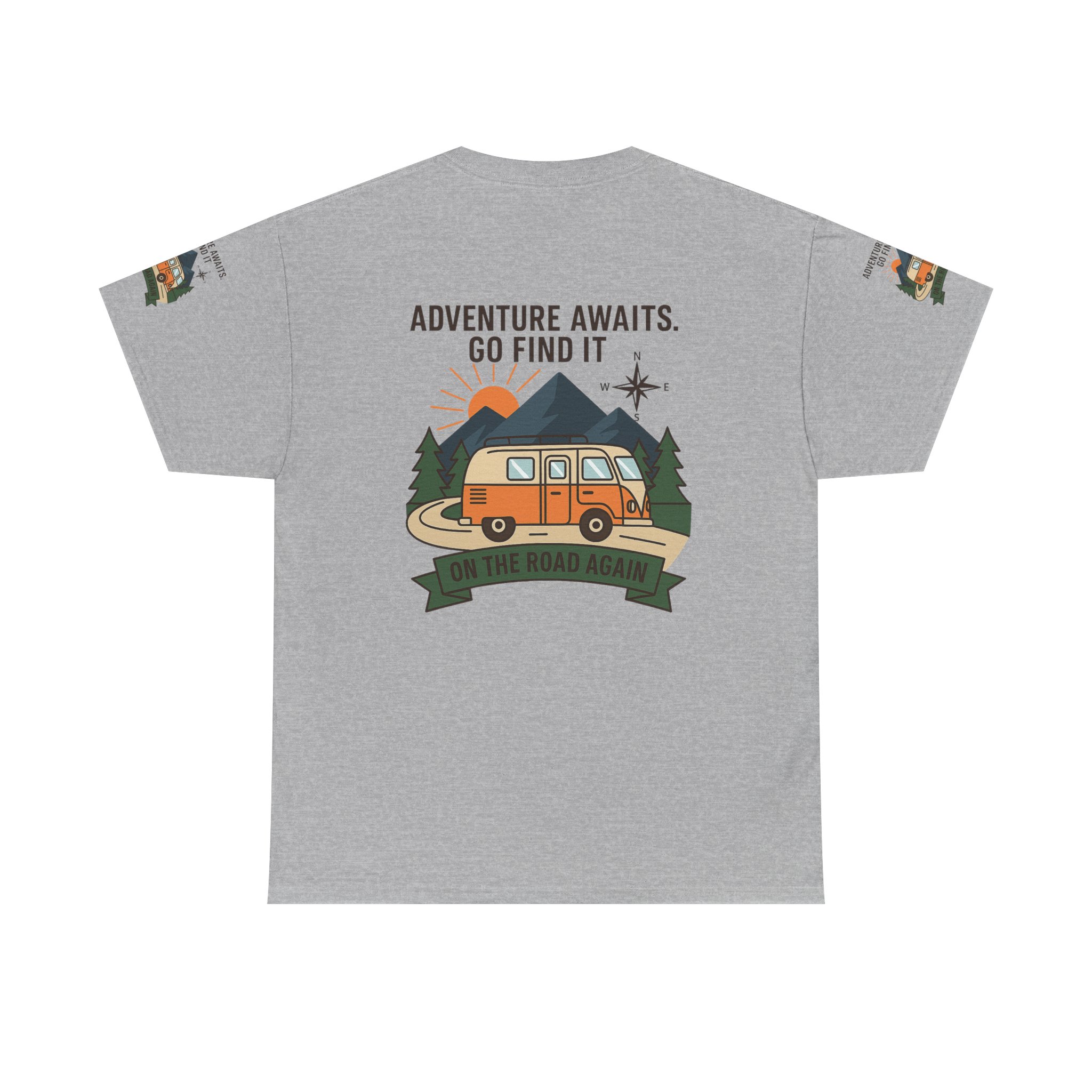 3855907994900821511_2048.jpeg Unisex Heavy Cotton Tee — 'Adventure Awaits. Go Find It' Camper Van T‑Shirt