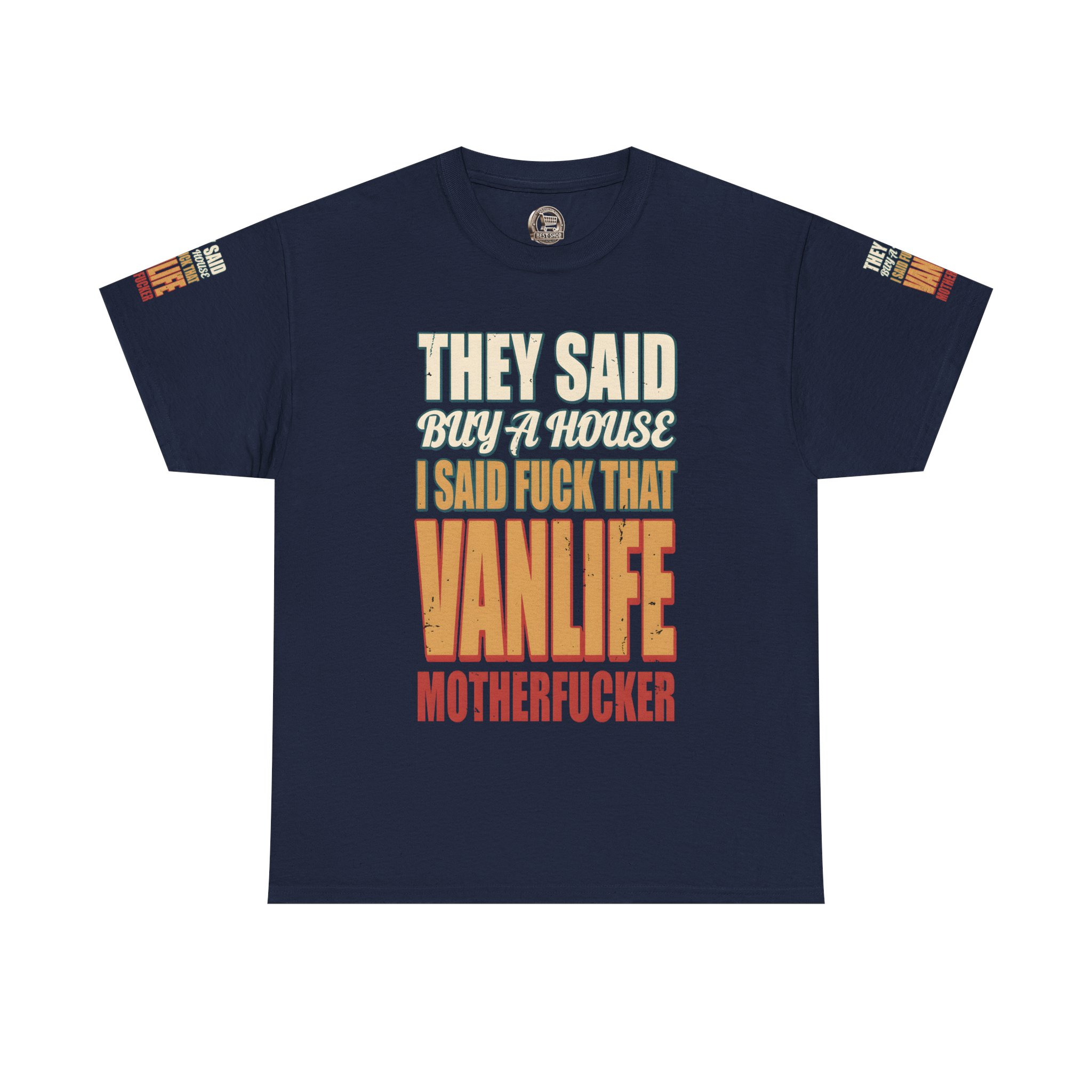 3874184242657869252_2048.jpeg Unisex Heavy Cotton Tee — "They Said Buy A House" Design F**K-Line