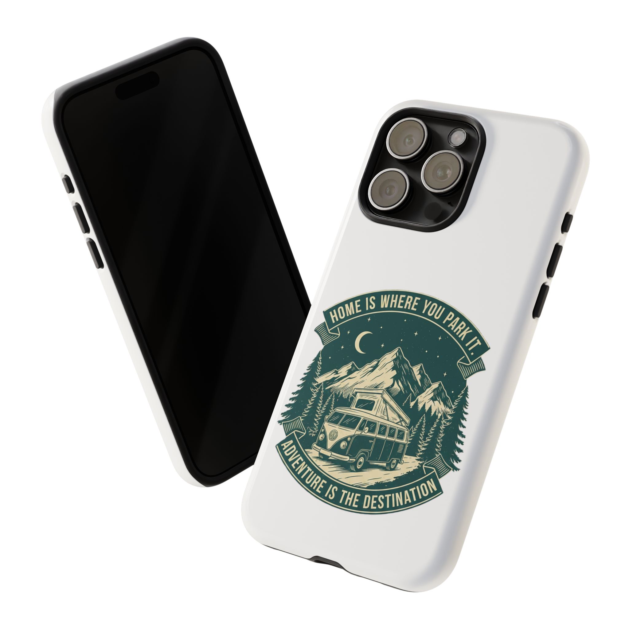 Phone Case — "Home Is Where You Park It-Adventure is the destination" Camper Van Design