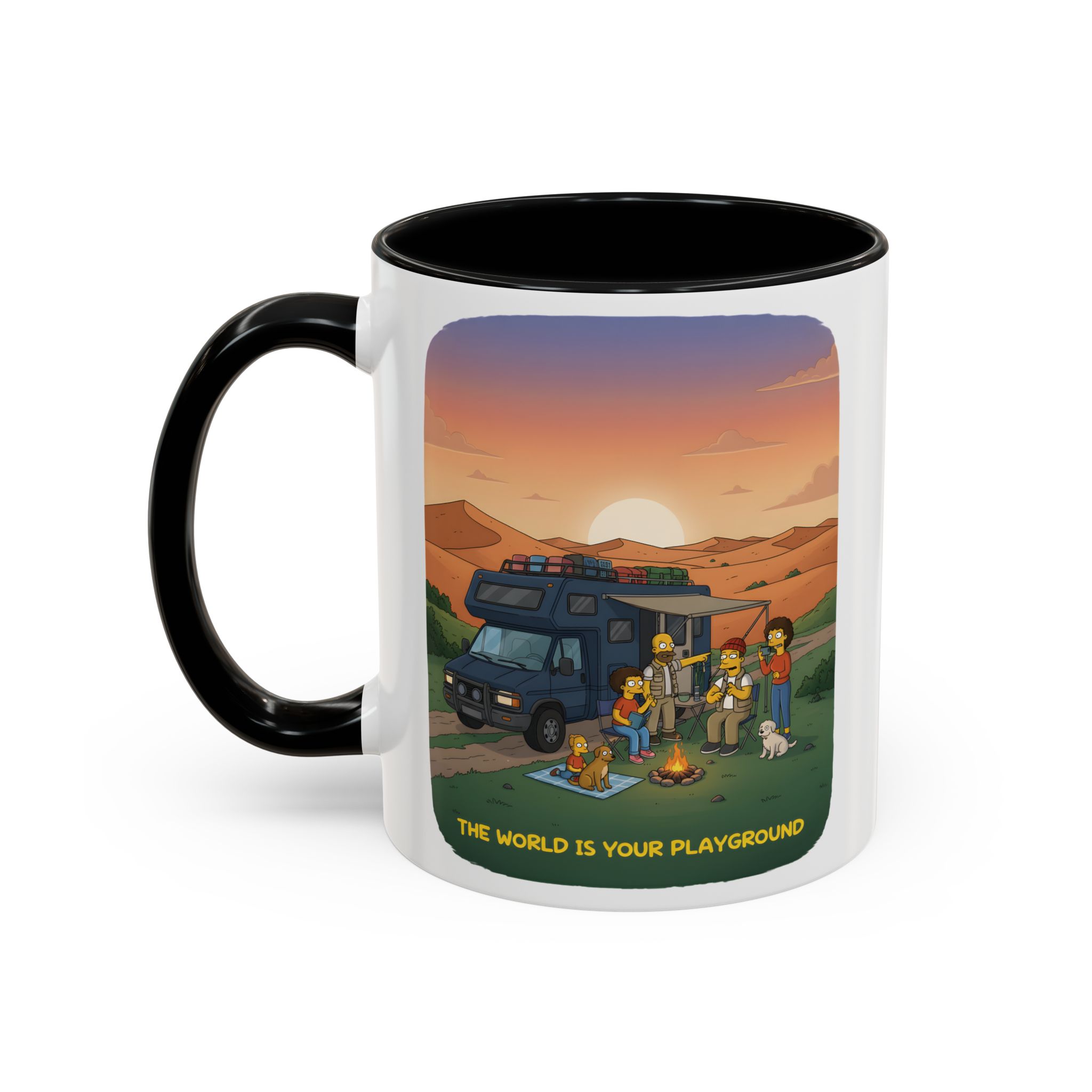 Accent Coffee Mug (11, 15oz) — "The World Is Your playground" Design Sitcom-Line