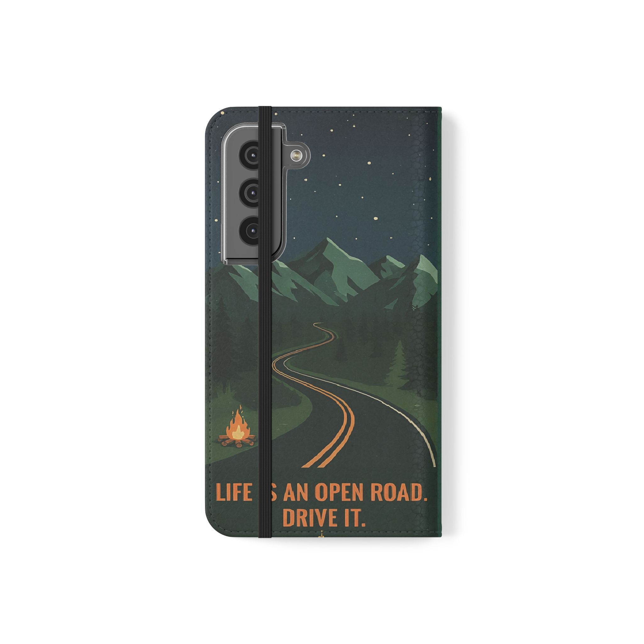 Flip Phone Case — "Roam More Worry Less - Life Is An Open Road" Phone Wallet