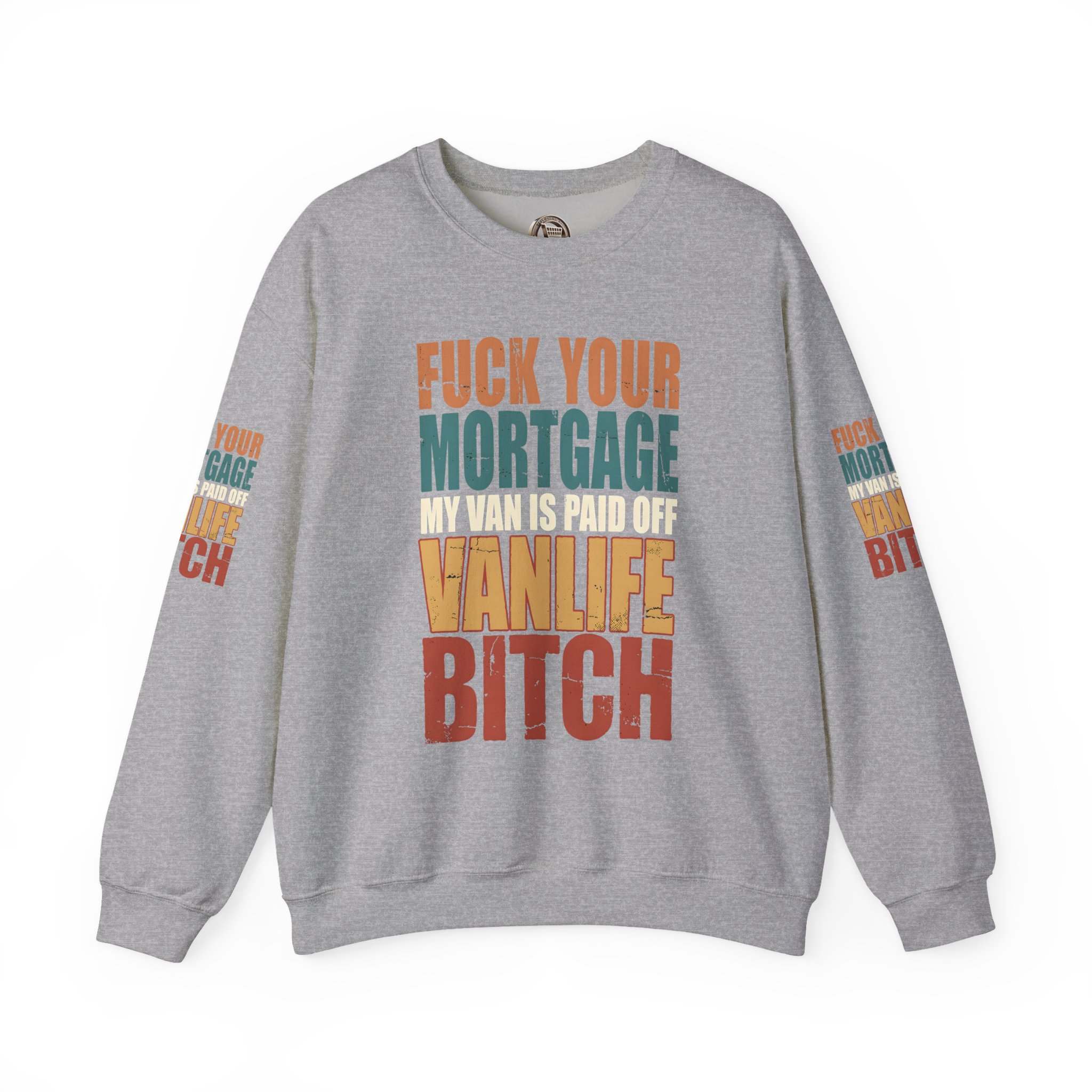 Unisex Heavy Blend™ Crewneck Sweatshirt — "Fuck Your Mortgage" Design F**K-Line