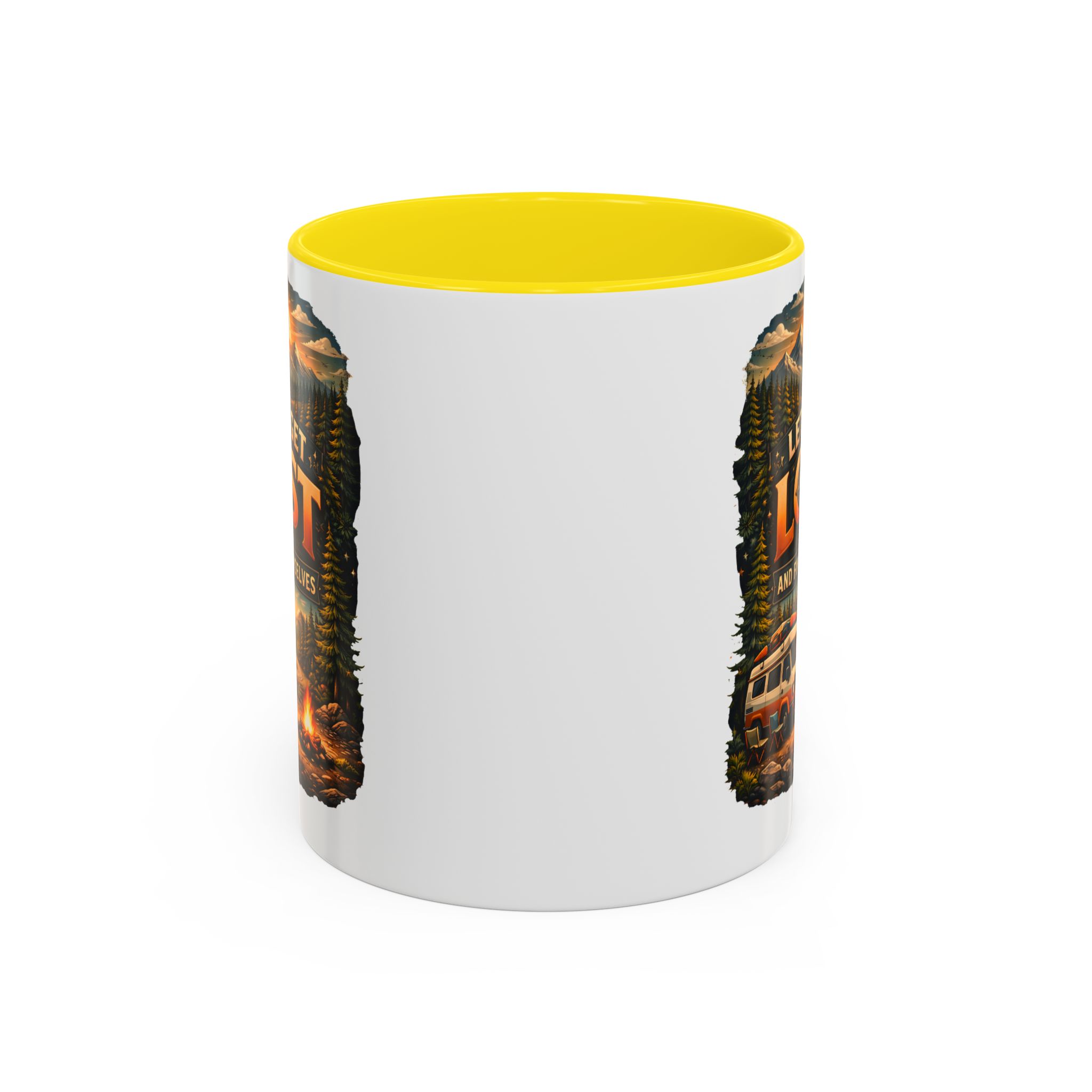 Accent Coffee Mug (11, 15oz) — "Let´s Get Lost And Find Ourselfs" Design Scenic-Line