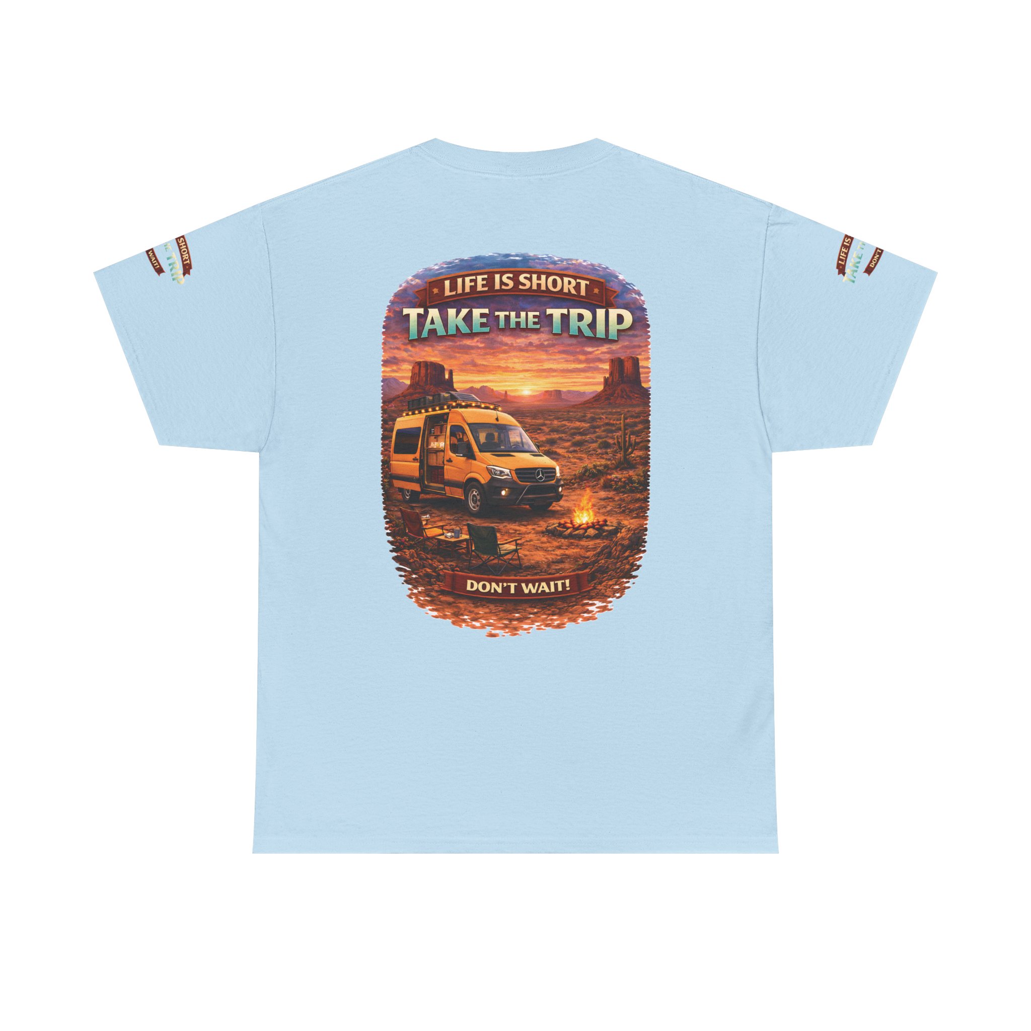 Unisex Heavy Cotton Tee — "Life Is To Short-Take The Trip" Design Scenic-Line