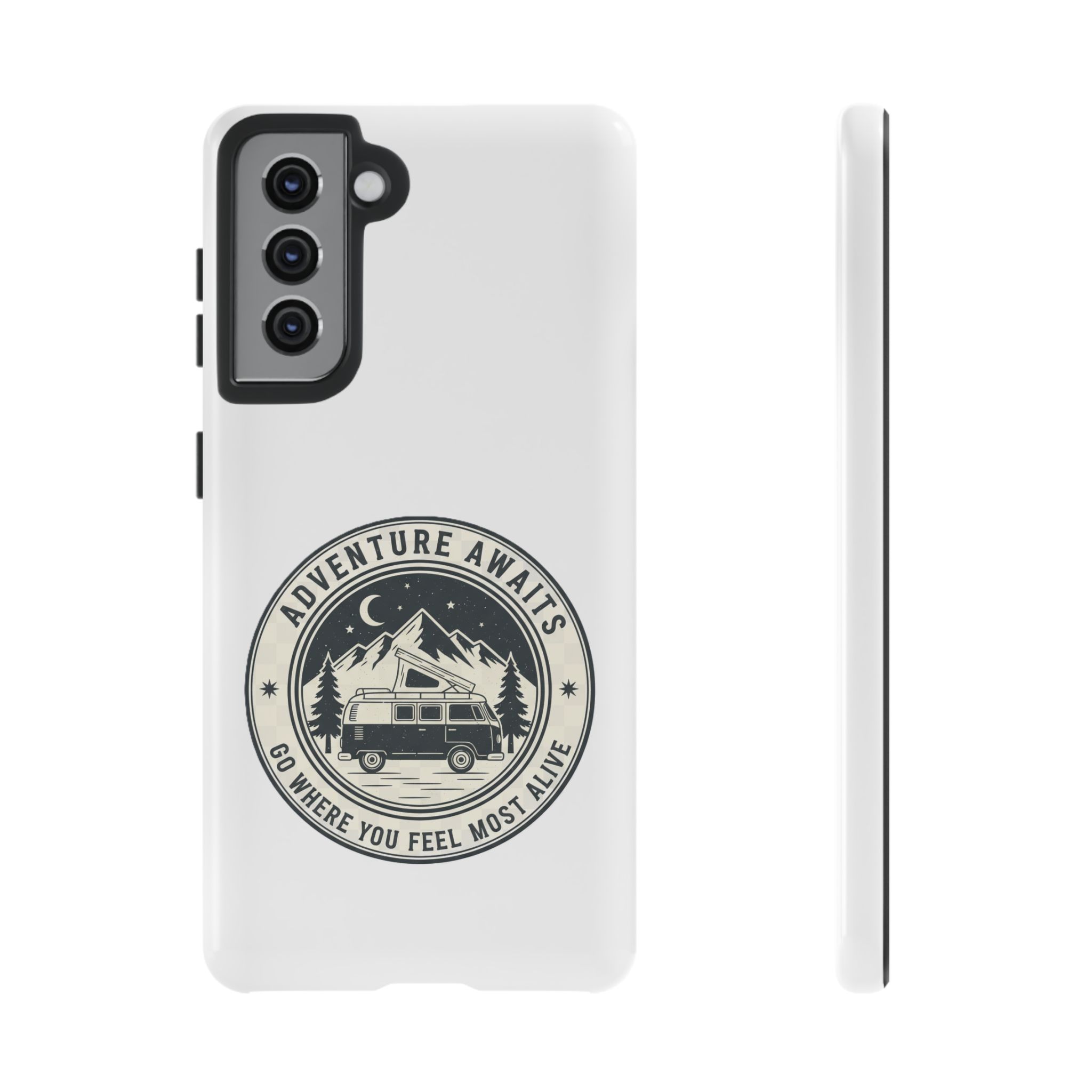 Phone Case — "Adventure Awaits-Go Where You Feel Most Alive" Camper Van Design