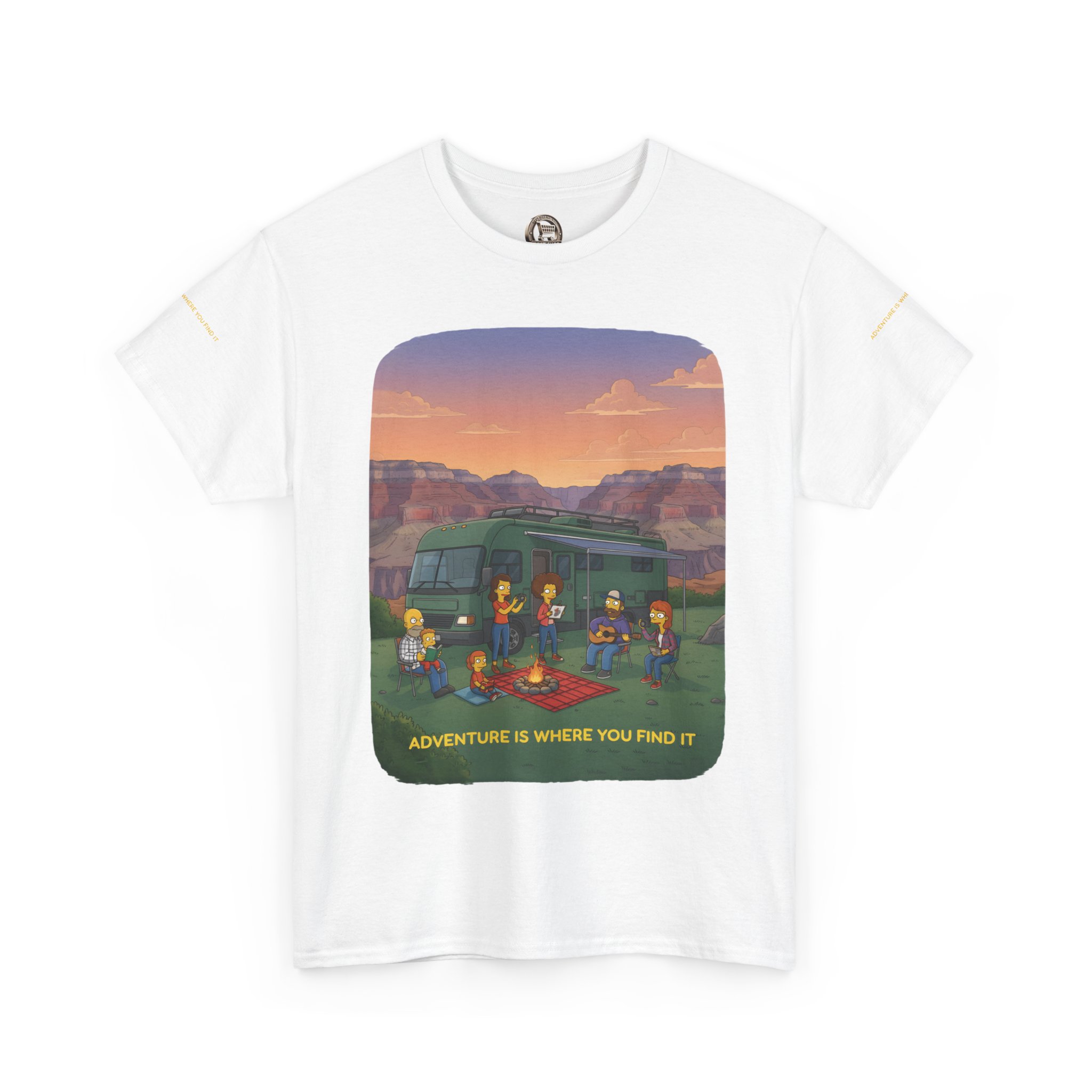 Unisex Heavy Cotton Tee — "Adventure Is Where You Find It" Design Sitcom-Line