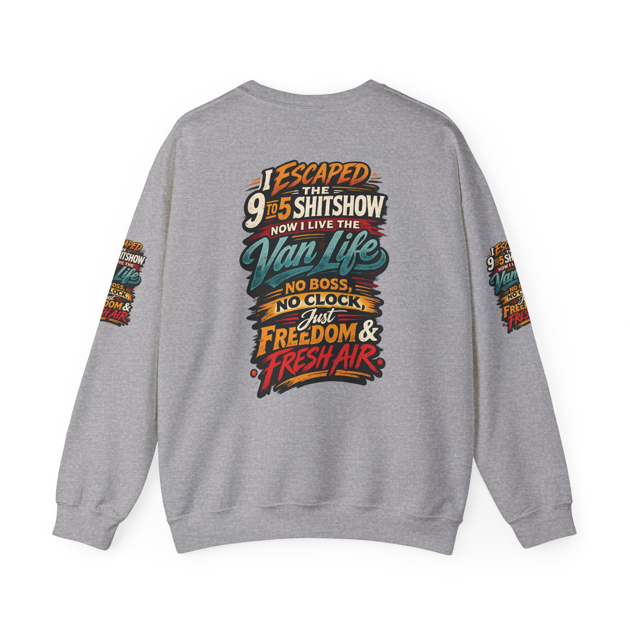 3903323953033478437_2048.jpeg Unisex Heavy Blend™ Crewneck Sweatshirt — "I Escaped The 9 To 5" Design F**K-Line