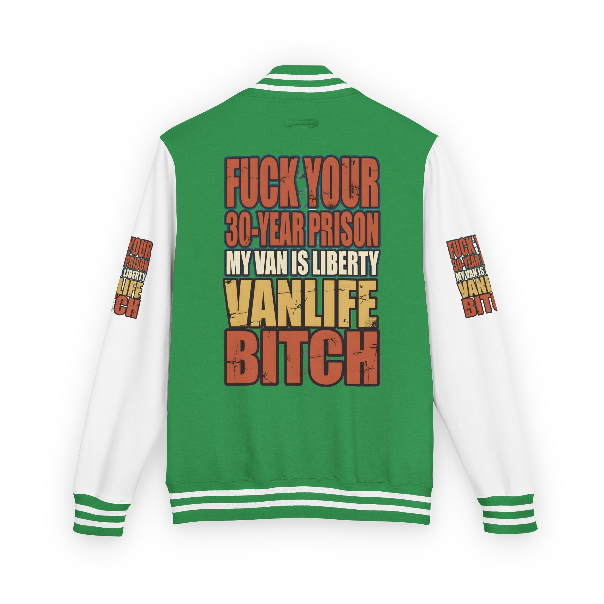 Unisex Heavyweight Letterman Jacket — "Fuck Your 30 Year" Design F**K-Line