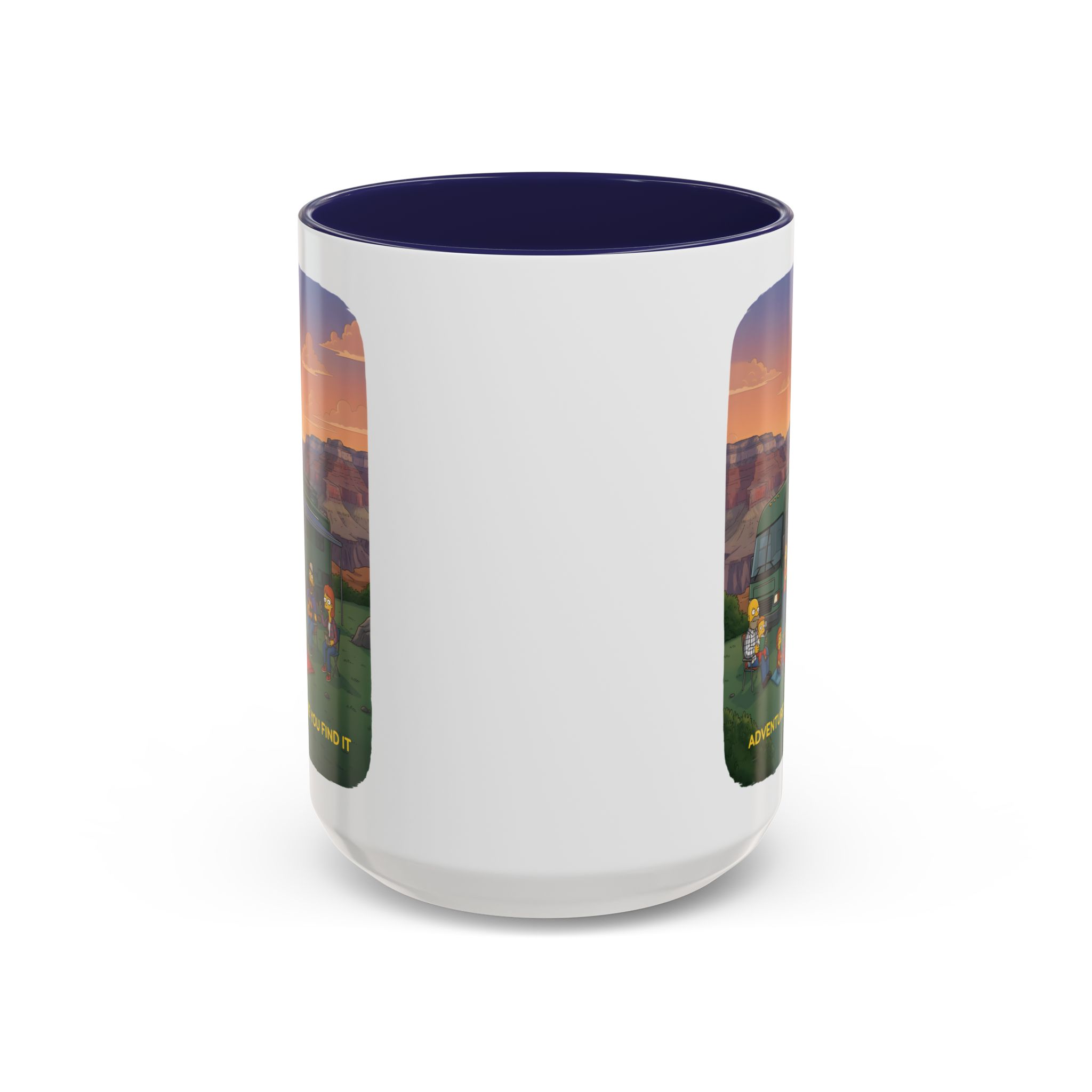 Accent Coffee Mug (11, 15oz) — "Adventure Is Where You Find It" Design Sitcom-Line