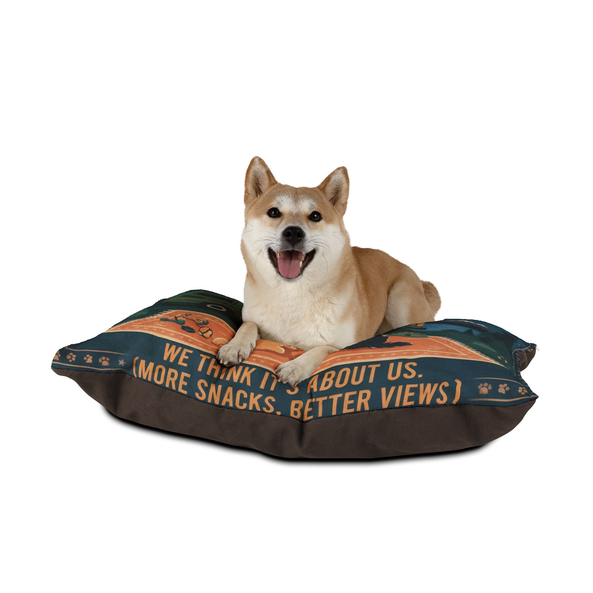 Pet Bed — 'Our Humans Bought a Van' Camper Dogs Camping Pillow for RV Lovers