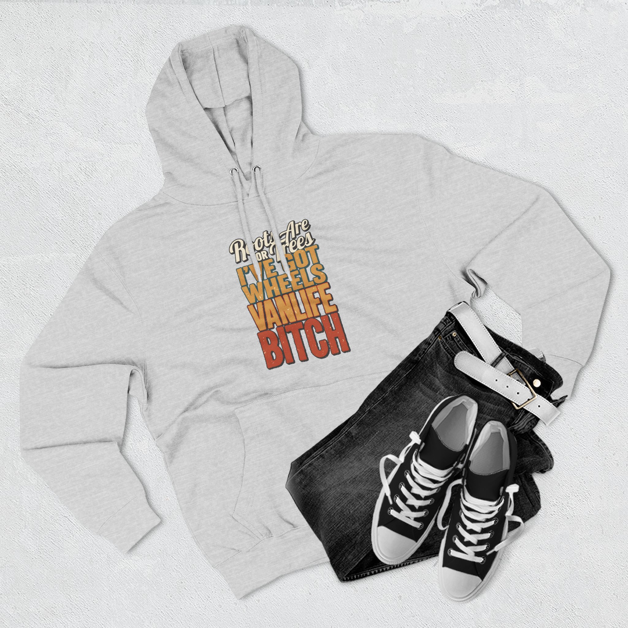 Three-Panel Fleece Hoodie - "Roots Are For Trees" Design F**K-Line