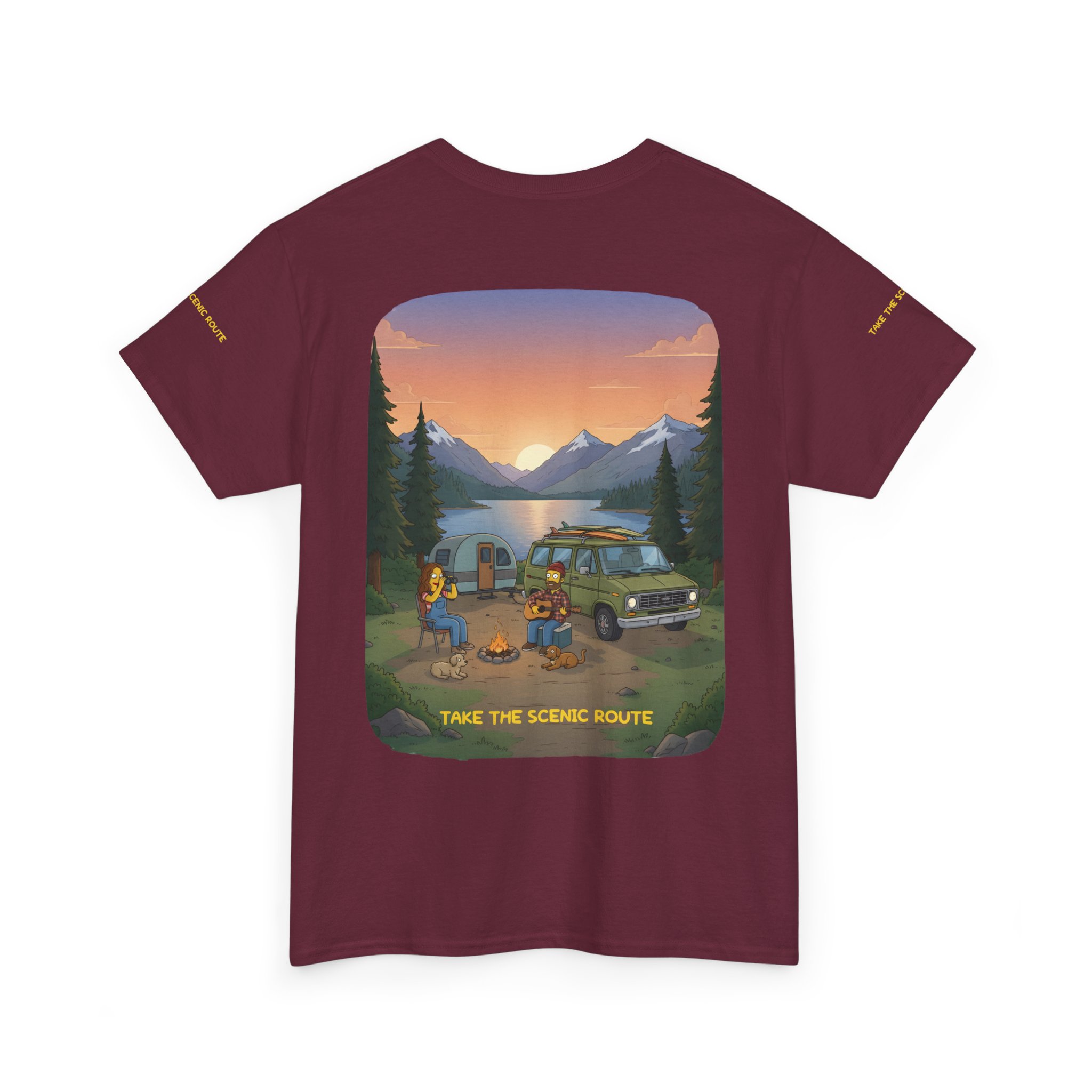 Unisex Heavy Cotton Tee — "Take The Scenic Route" Design Sitcom-Line