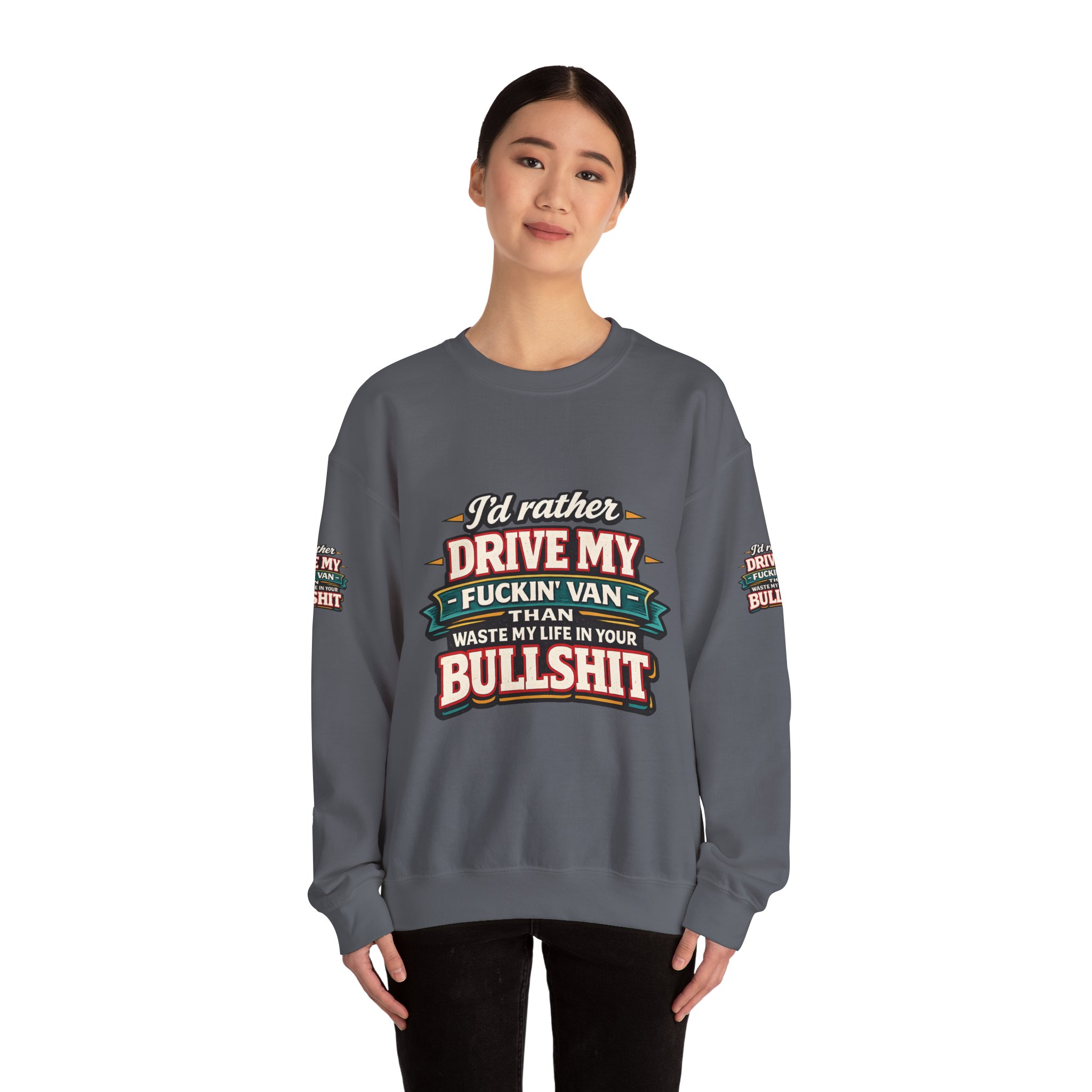 3934295929951074985_2048.jpeg Unisex Heavy Blend™ Crewneck Sweatshirt — "I´d Rather Drive My Fucking Van" Design F**K-Line