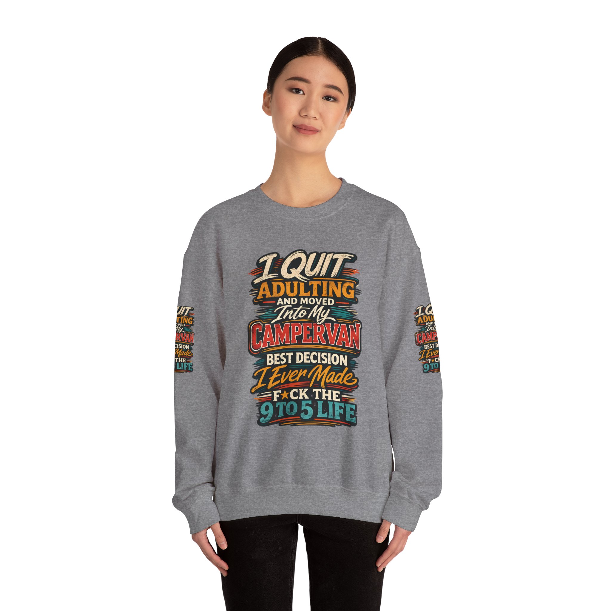 3937725520524009247_2048.jpeg Unisex Heavy Blend™ Crewneck Sweatshirt — "I Quit Adulting" Design F**K-Line