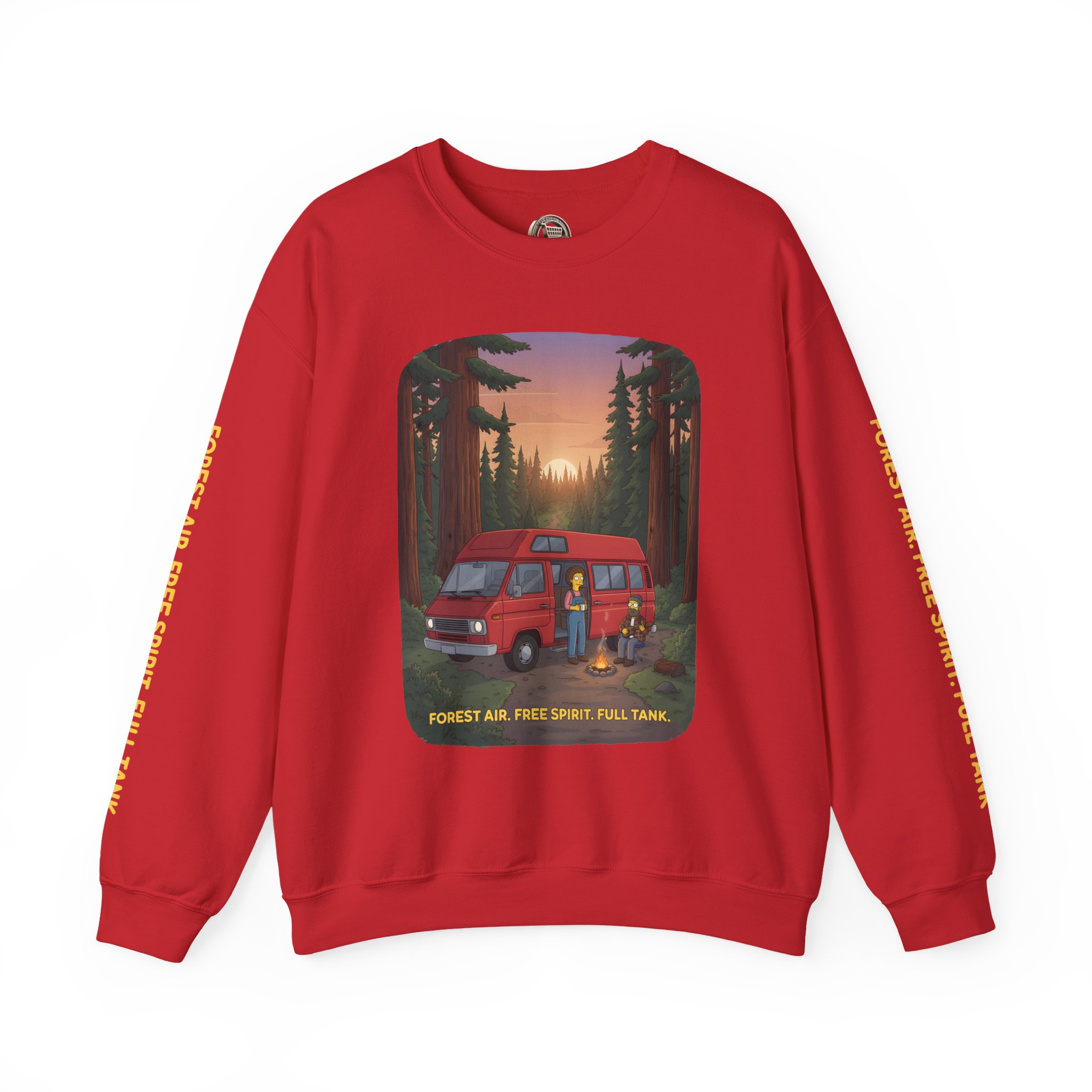 393930476386700415_2048.jpeg Unisex Heavy Blend™ Crewneck Sweatshirt — "Forest Air Free Spirit Full Tank" Design Sitcom-Line