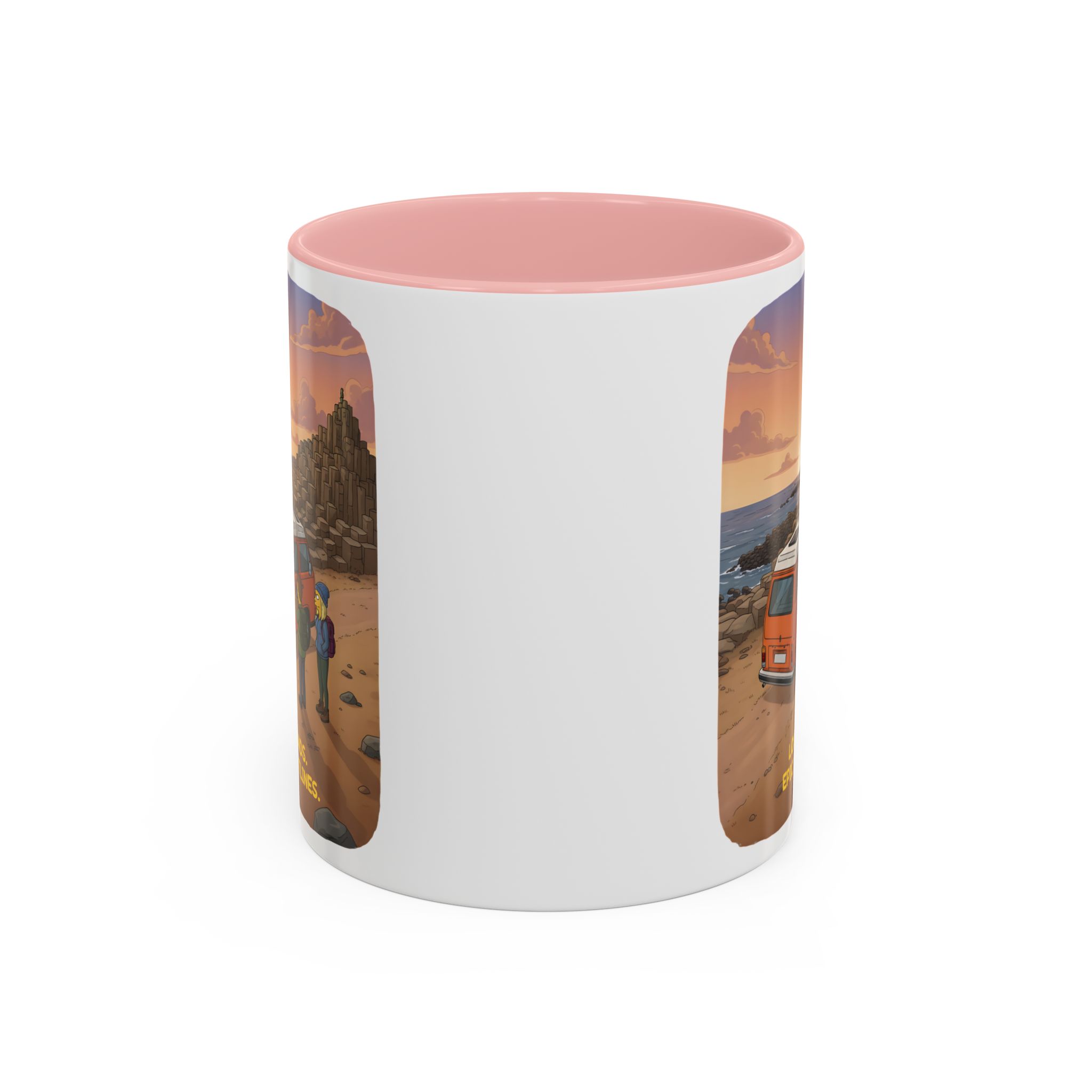 Accent Coffee Mug (11, 15oz) — "Lost Roads Epic Coastlines" Design Sitcom-Line