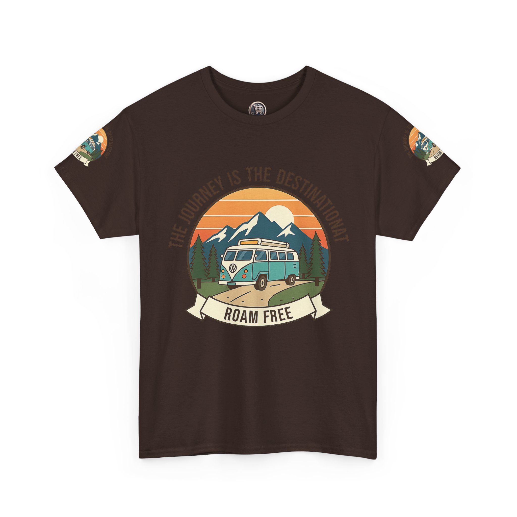 Unisex Heavy Cotton Tee — "The Journey Is The Destination" Roam Free Travel Shirt