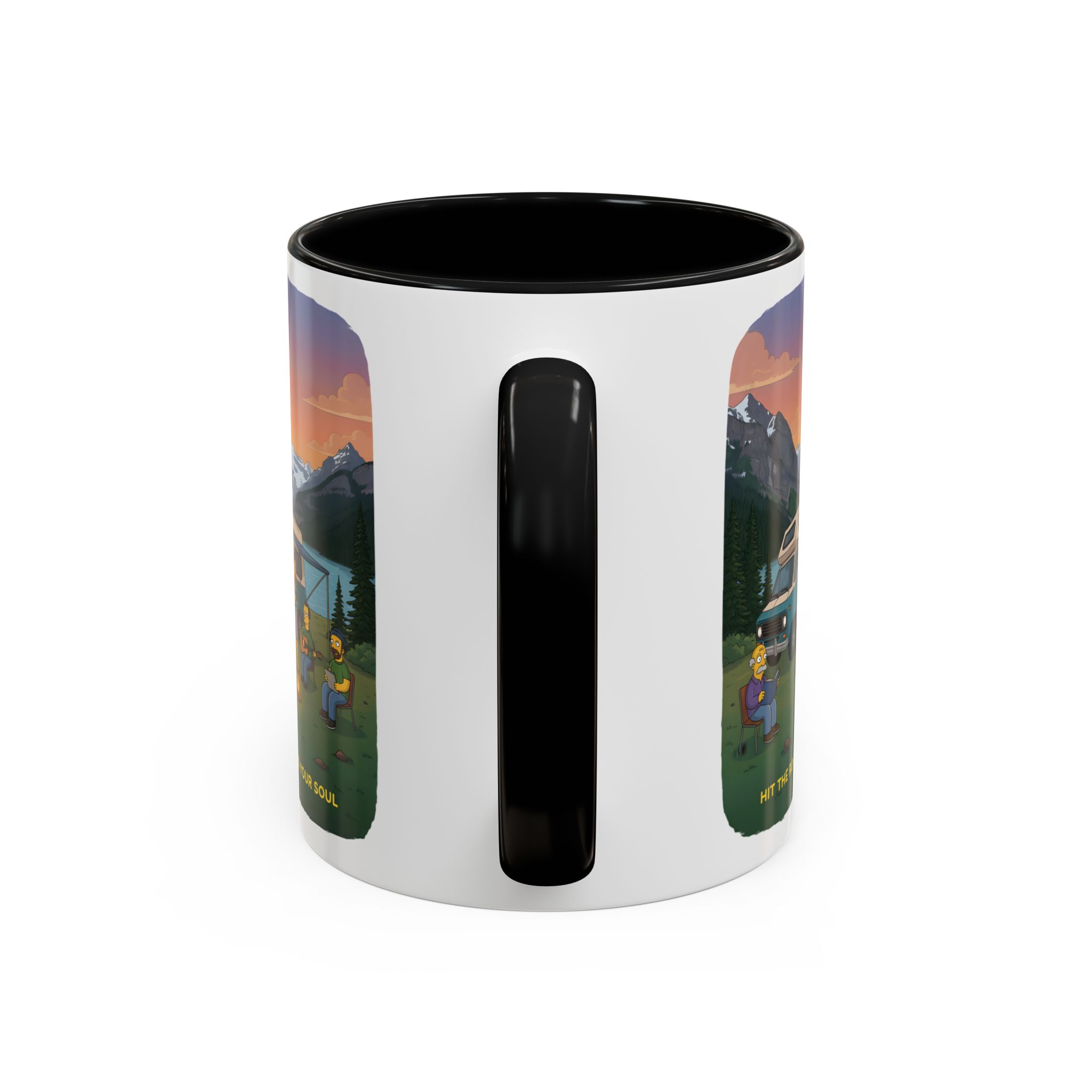 Accent Coffee Mug (11, 15oz) — "Hit The Road-Find Your Soul" Design Sitcom-Line