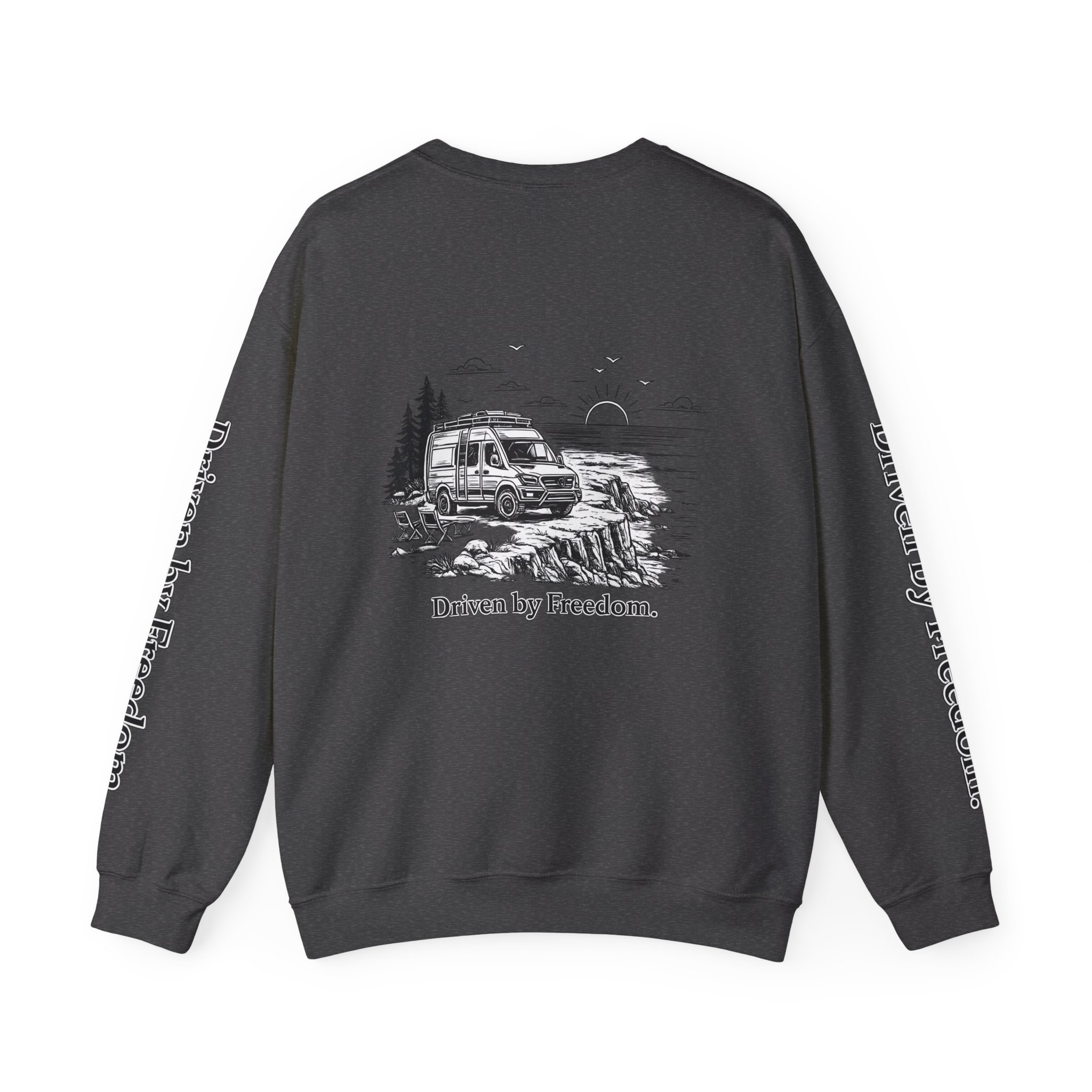 3948775507040575809_2048.jpeg Unisex Heavy Blend™ Crewneck Sweatshirt — "Driven By Freedom" Design Minimal-Line