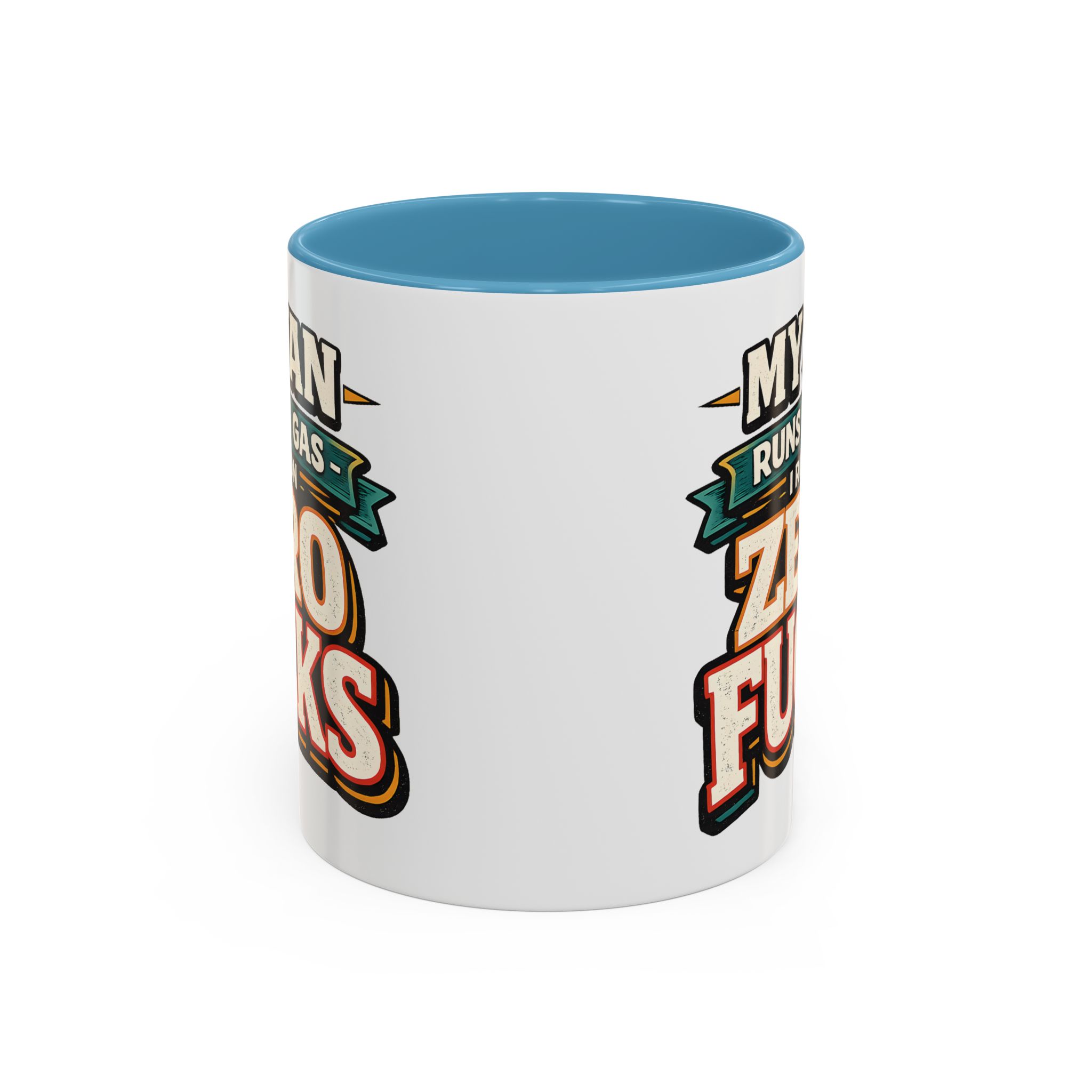 Accent Coffee Mug (11, 15oz) — "My Van Runs On Gas" Design F**K-Line