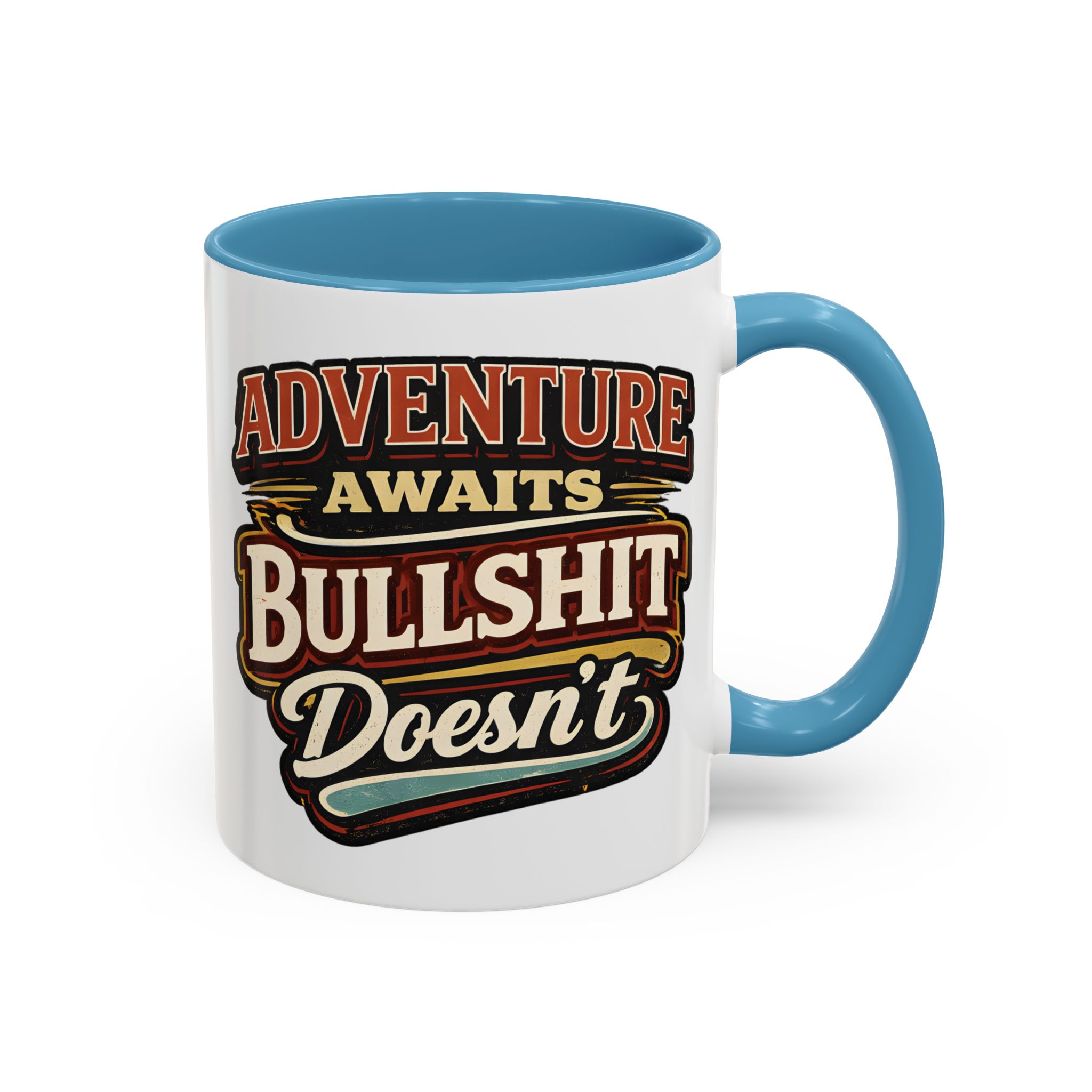 Accent Coffee Mug (11, 15oz) — "Adventure Awaits" Design F**K-Line