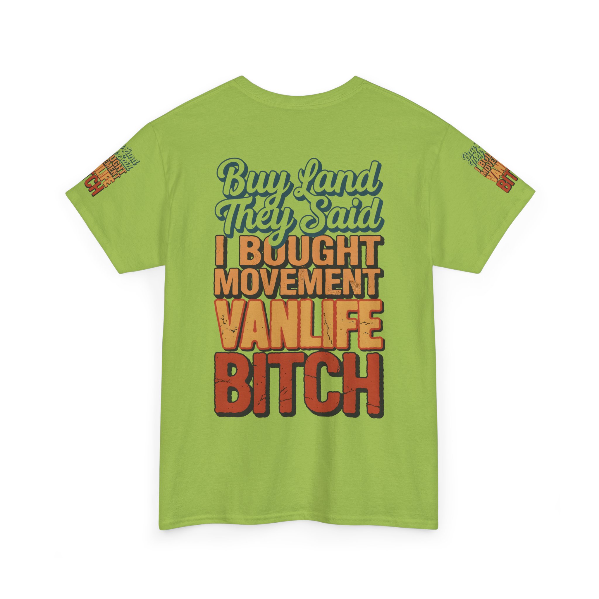 Unisex Heavy Cotton Tee — "Buy Land They Said" Design F**K-Line