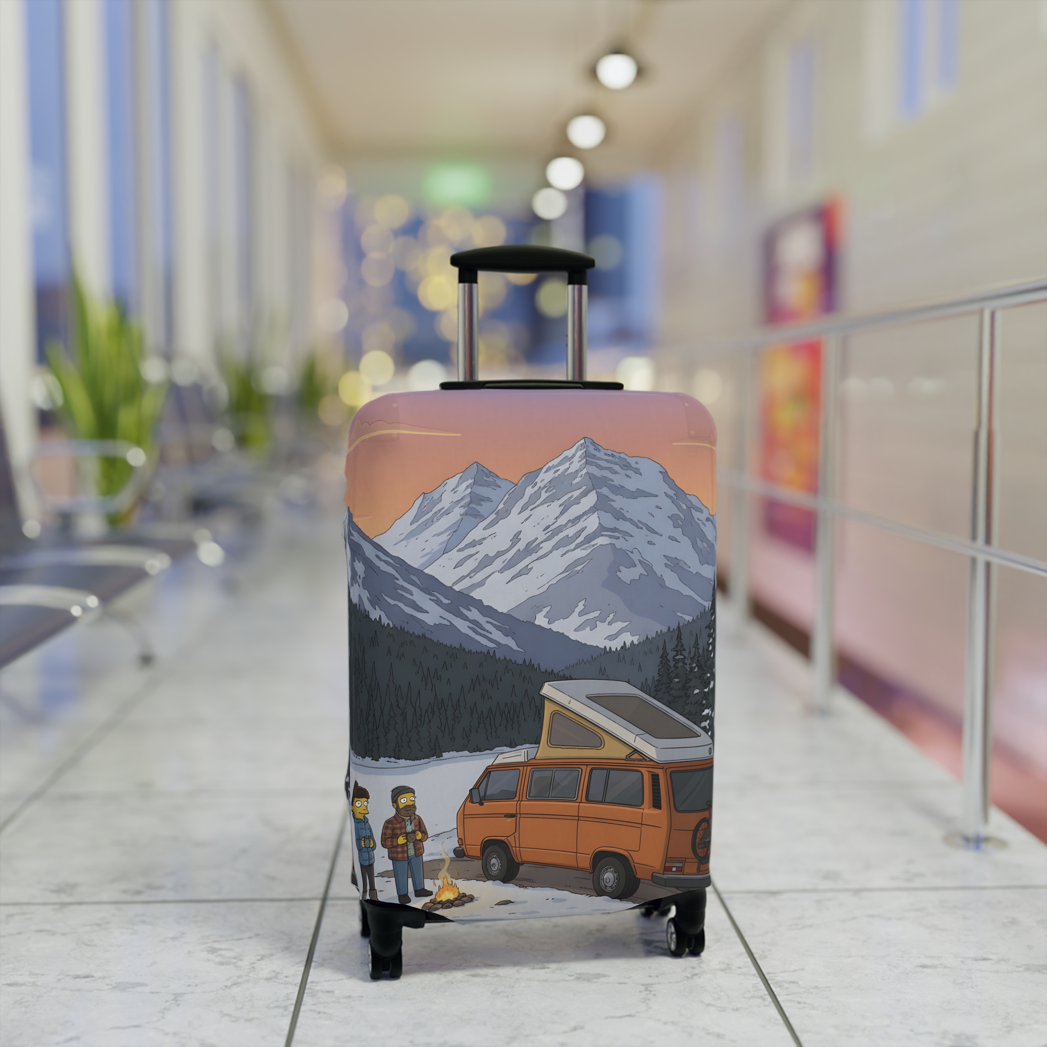 397176215893506633_2048.jpeg Luggage Cover — Adventure Camper Sketch Travel Suitcase(Design Sitcom-Line)