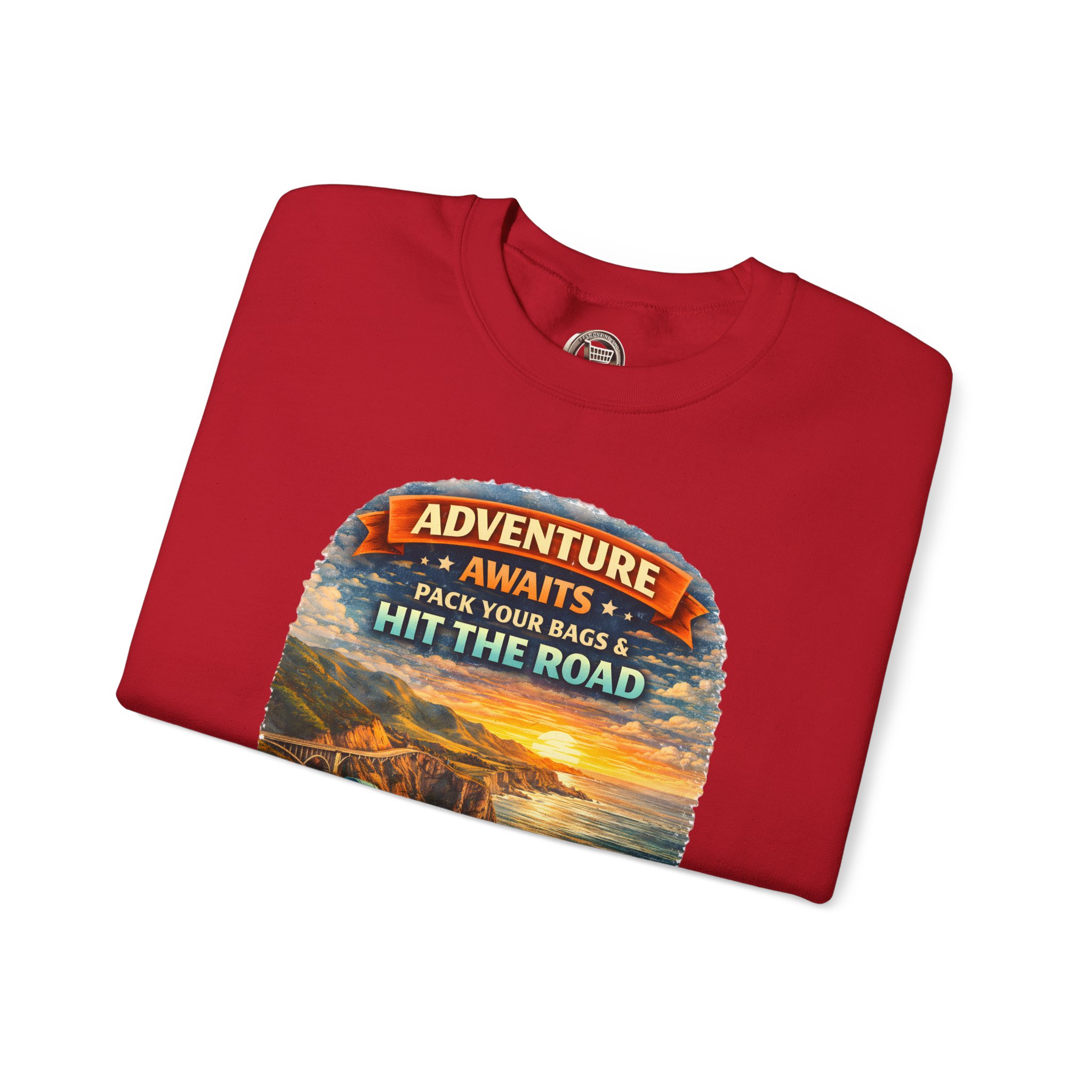 3975158919380999140_2048.jpeg Unisex Heavy Blend™ Crewneck Sweatshirt — "Adventure Awaits-Pack Your Bags" Design Scenic-Line