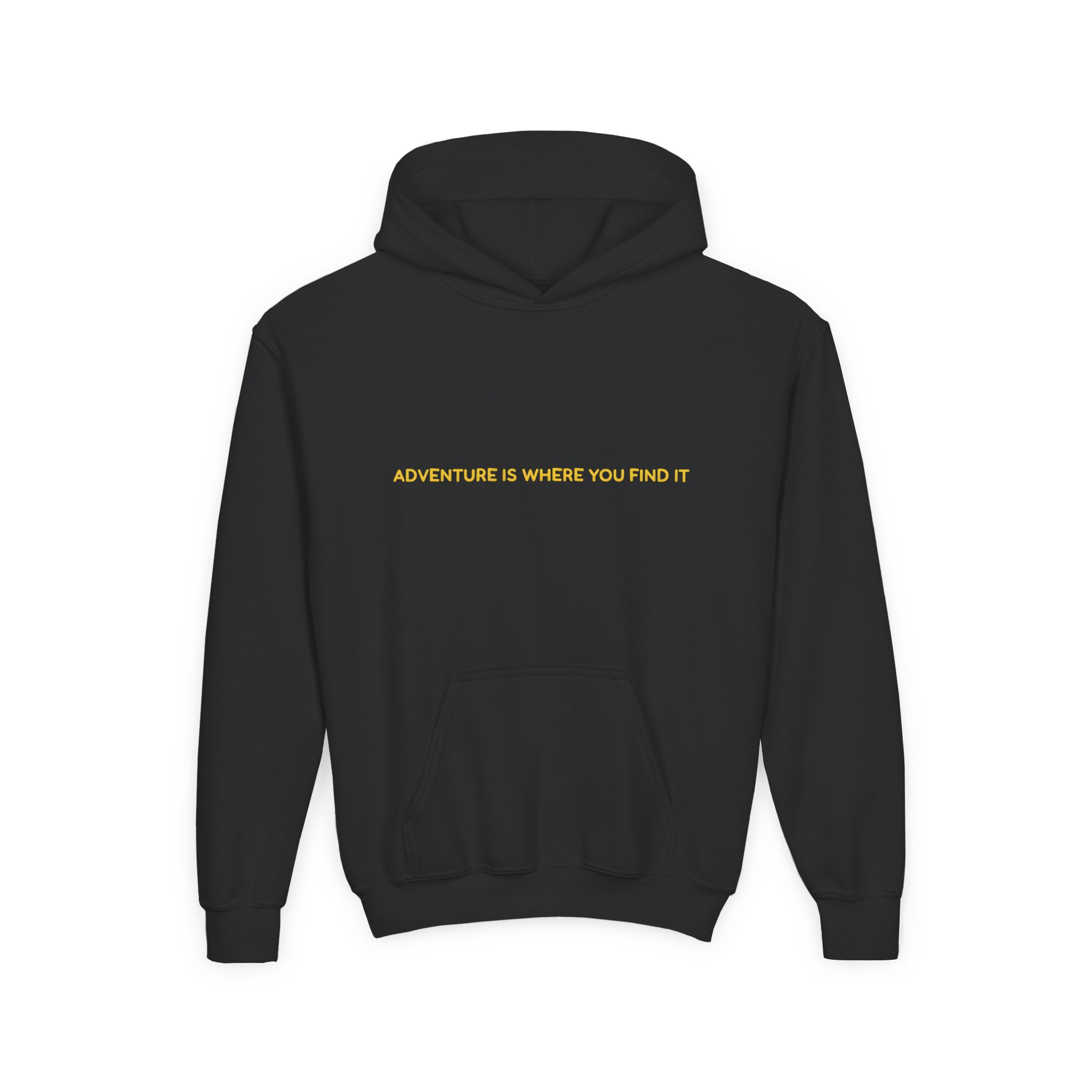 Youth Hoodie(Gildan) – "Adventure Is Where You Find It" (Design Sitcom-Line)