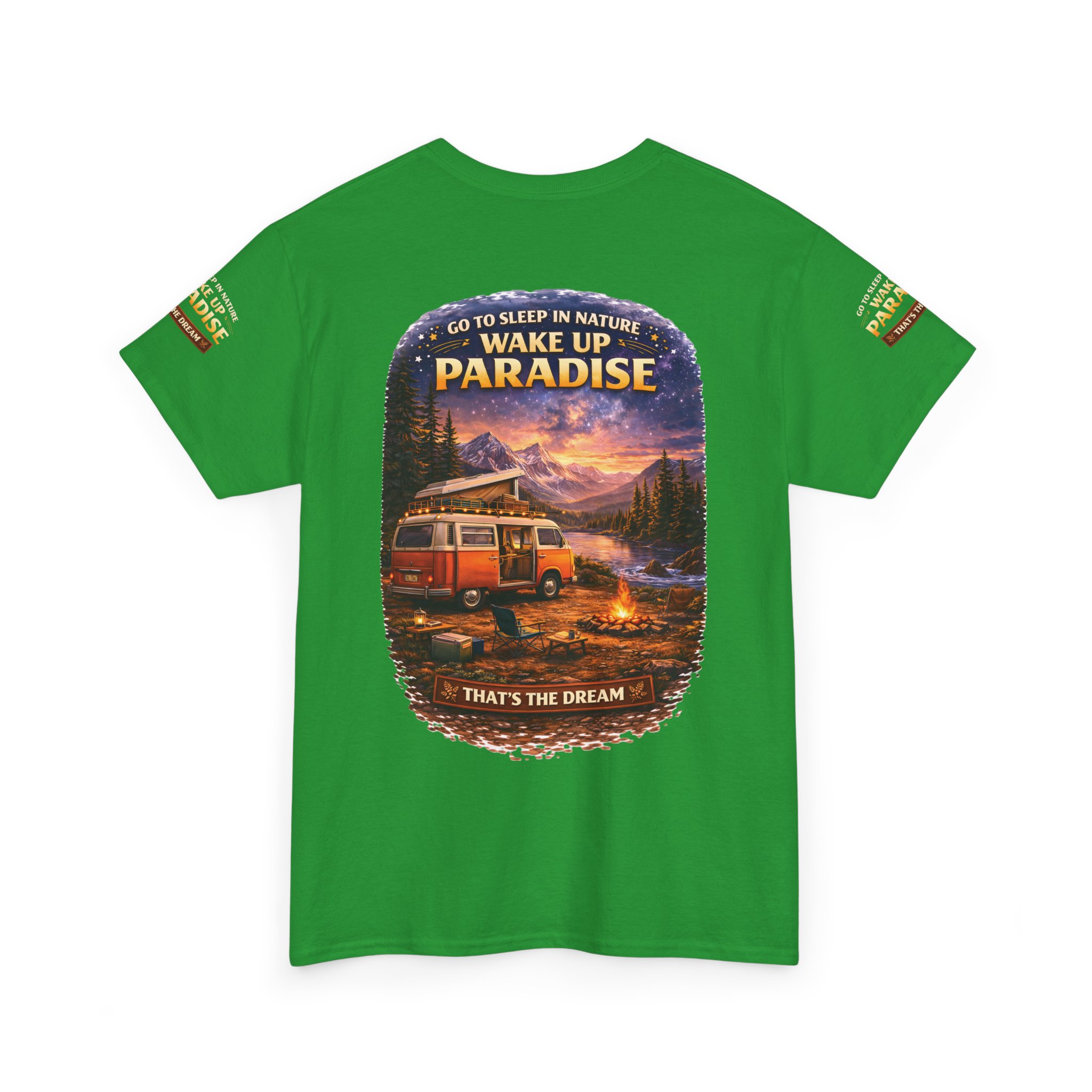 Unisex Heavy Cotton Tee — "Go Sleep In Nature" Design Scenic-Line