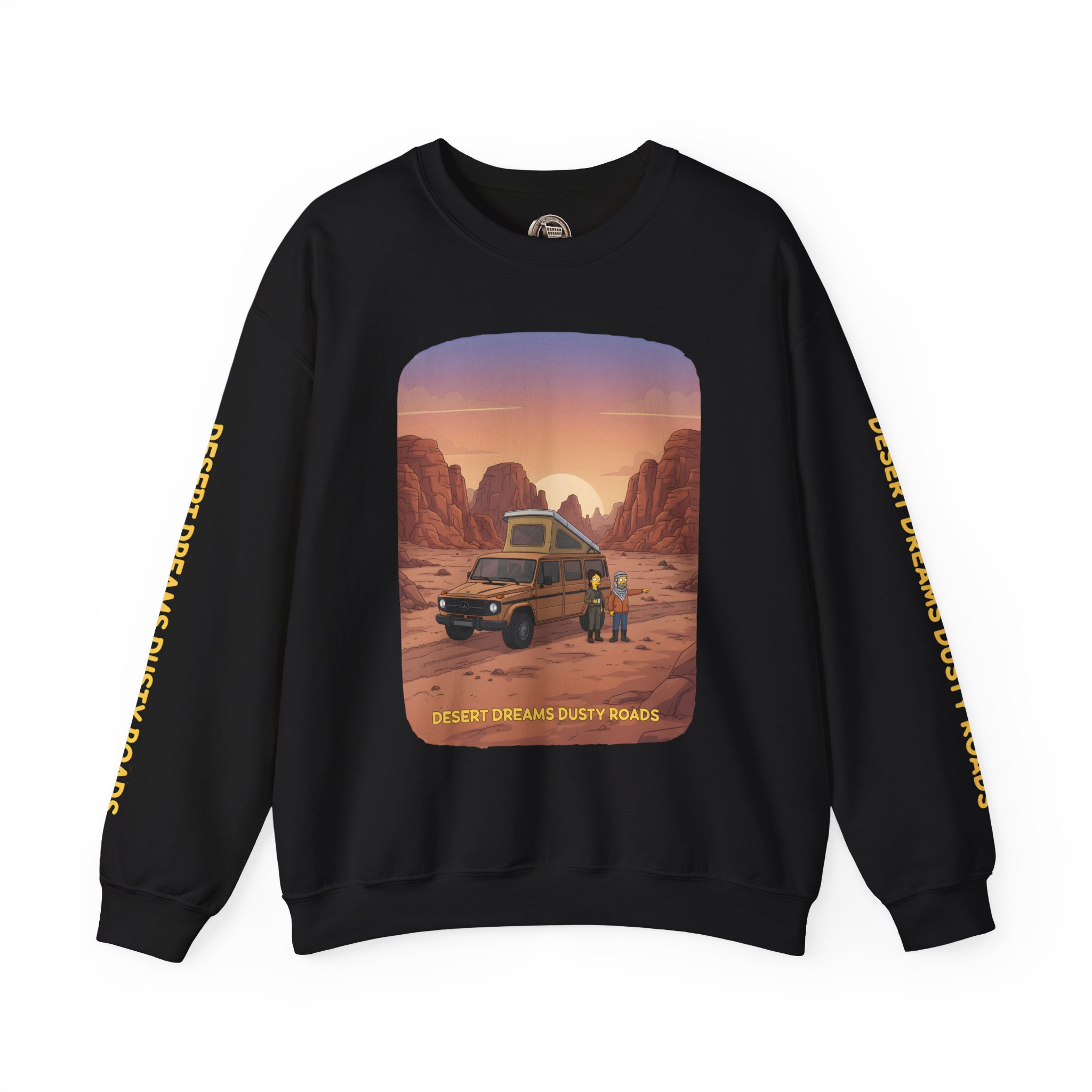 Unisex Heavy Blend™ Crewneck Sweatshirt — "Desert Dreams Dusty Roads" Design Sitcom-Line