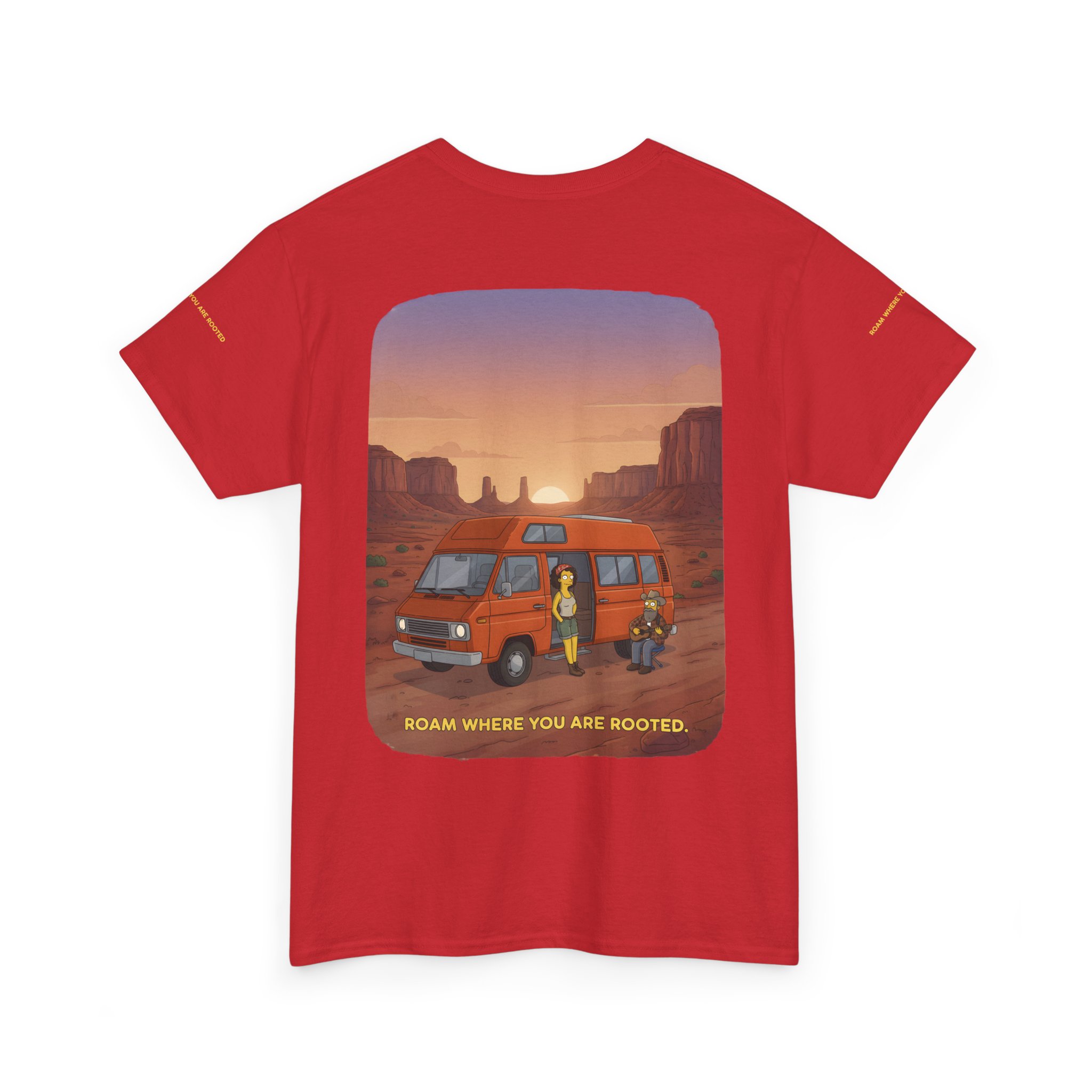 Unisex Heavy Cotton Tee — "Roam Where You Are Rooted" Design Sitcom-Line