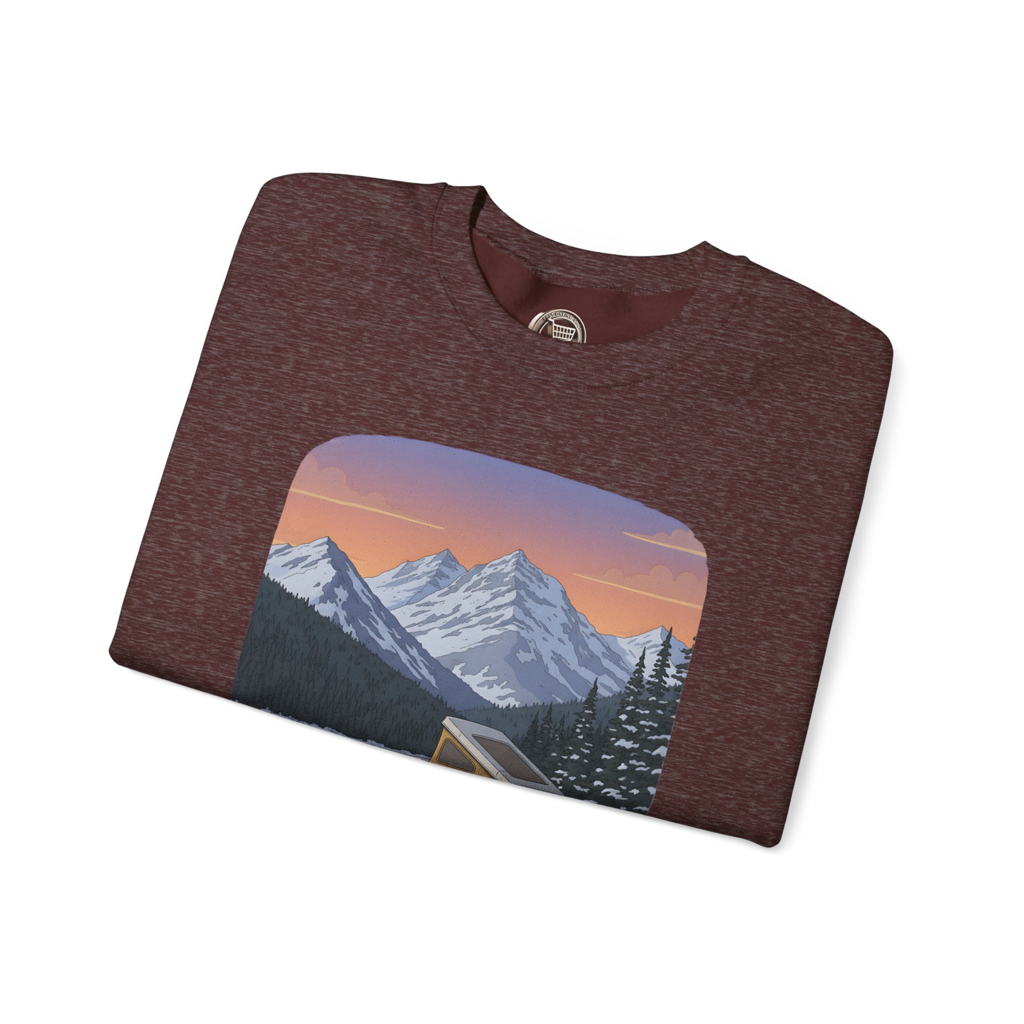 Unisex Heavy Blend™ Crewneck Sweatshirt — "Chase The Views-Not The Crowds"" Design Sitcom-Line