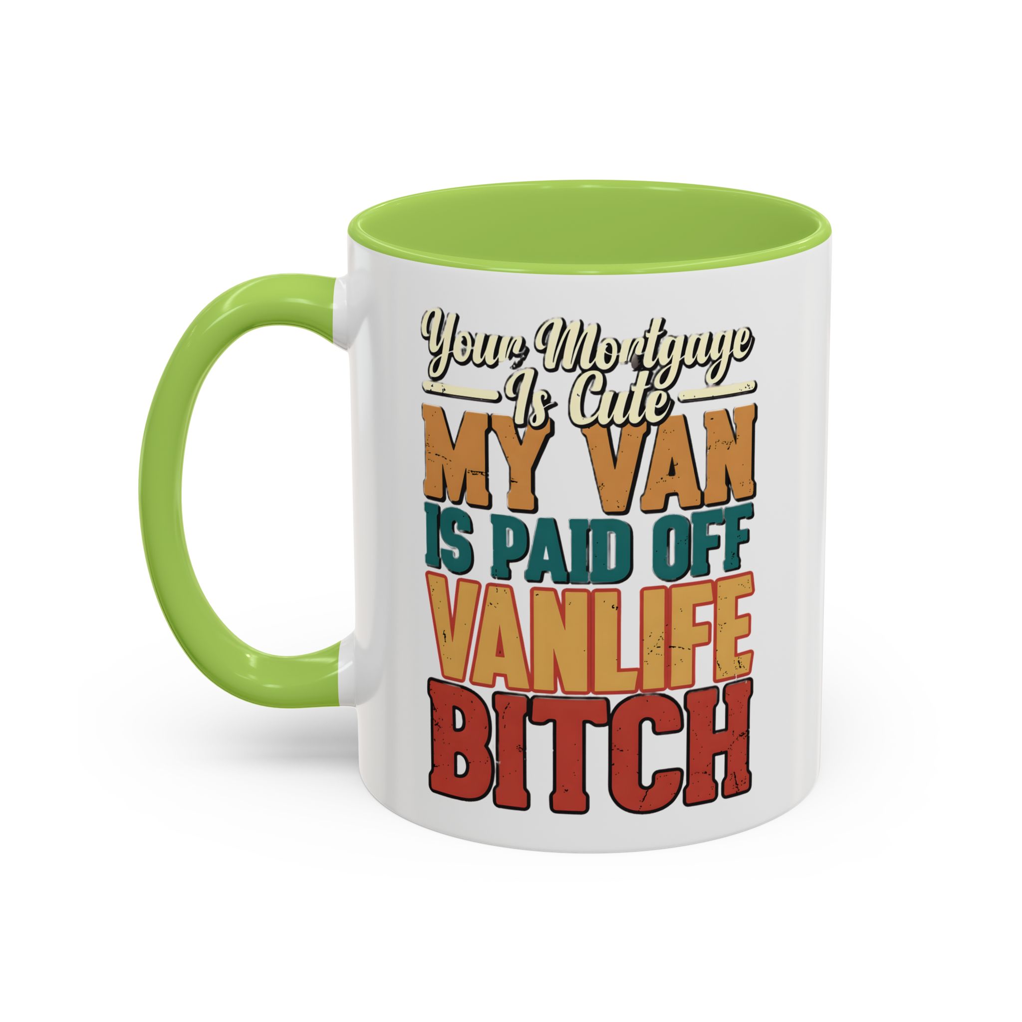 Accent Coffee Mug (11, 15oz) — "Your Mortgage Is Cute" Design F**K-Line