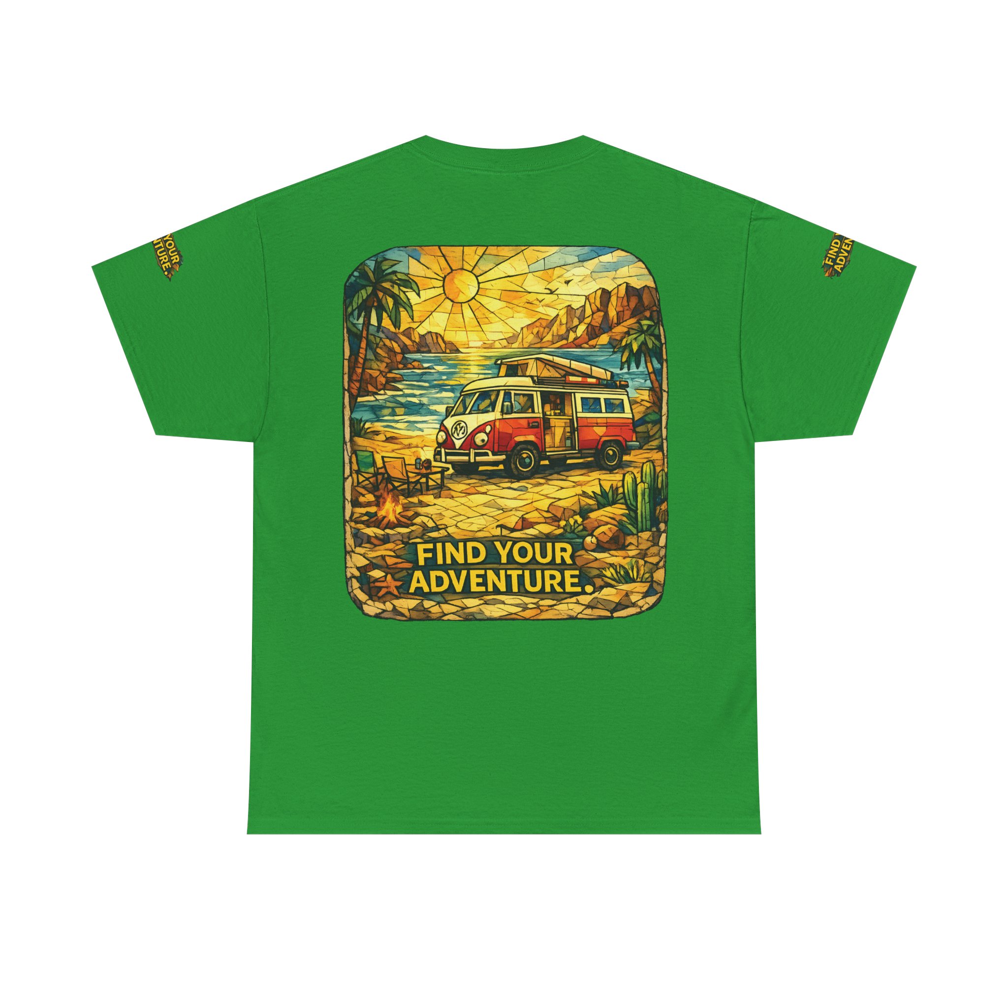 Unisex Heavy Cotton Tee — "Find Your Adventure" Design Cubic-Line