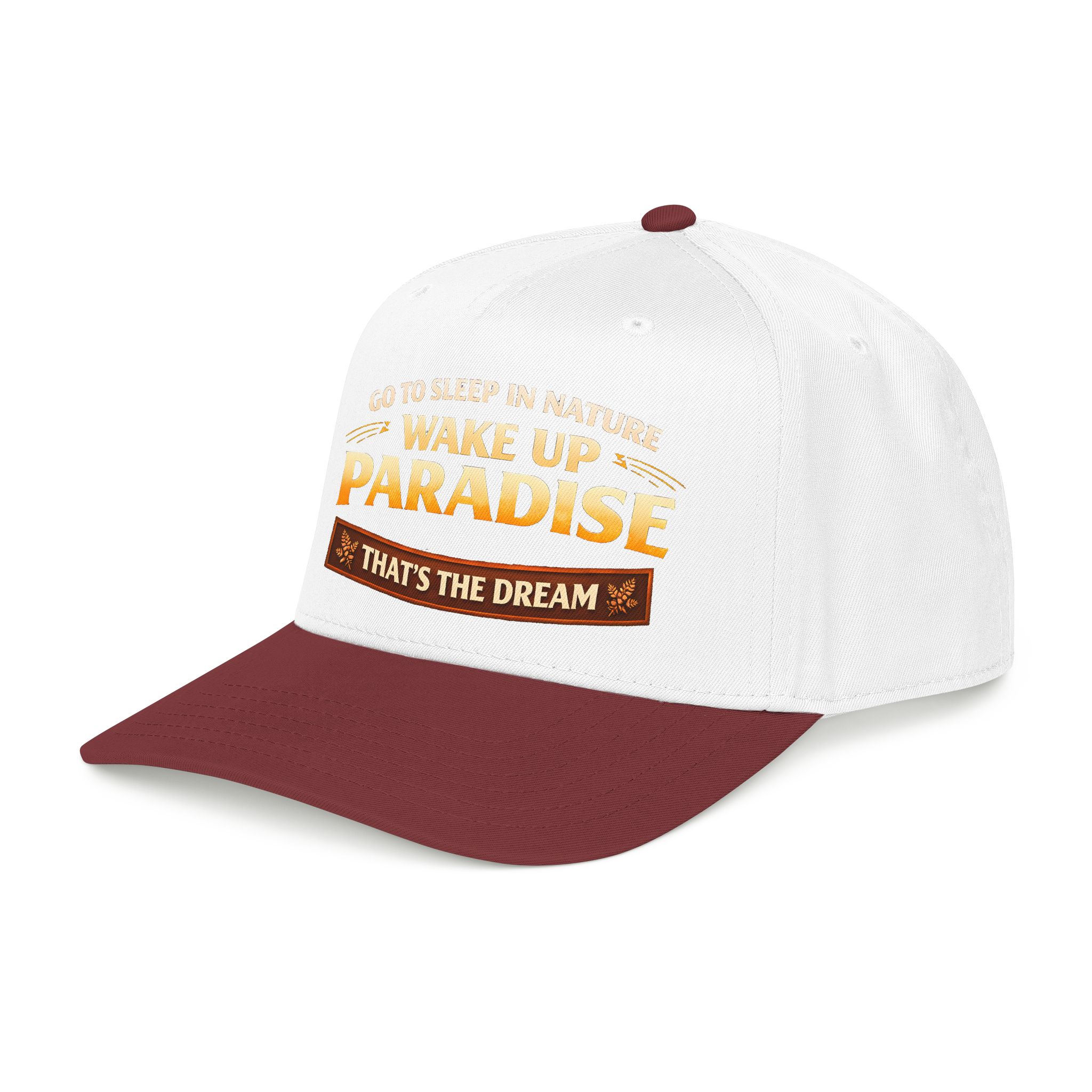 Baseball Cap - "Go sleep Nature-Wake Up Paradise" Design Scenic-Line