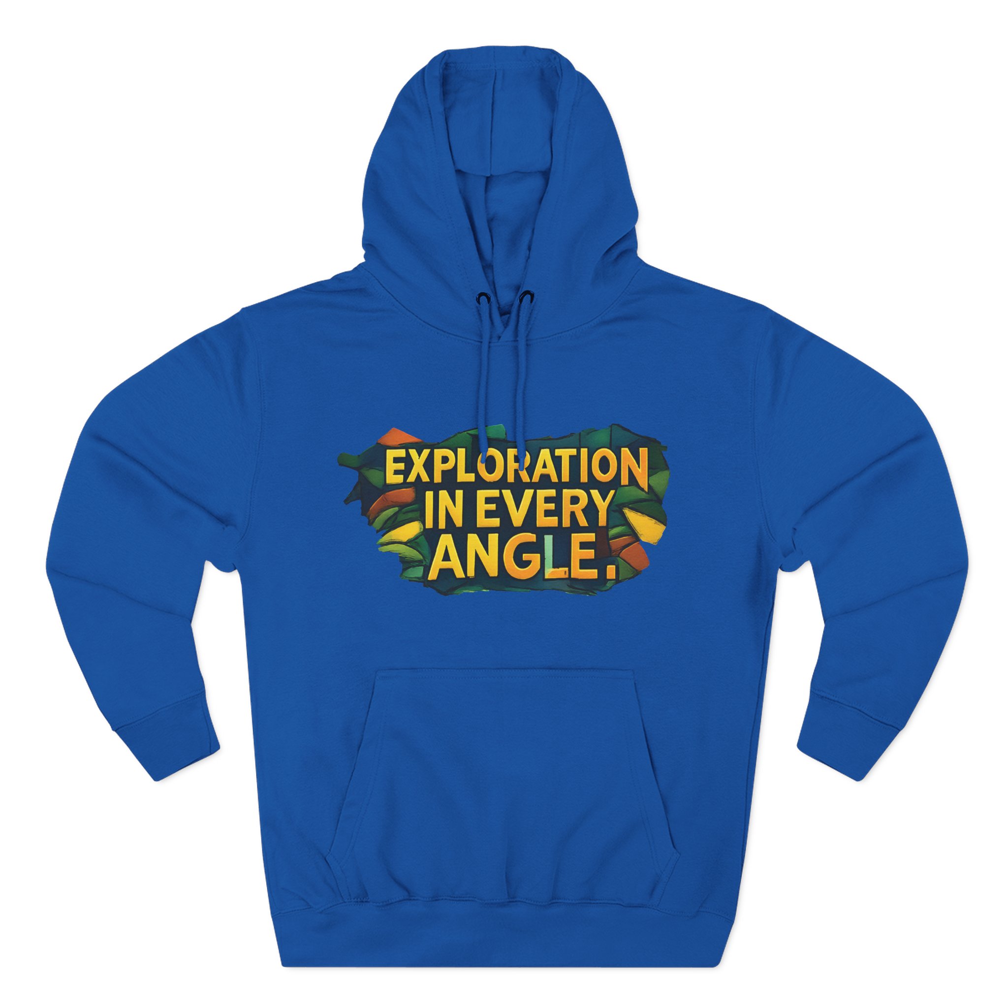 Three-Panel Fleece Hoodie - "Exploration In Every Angle" Design Cubic-Line