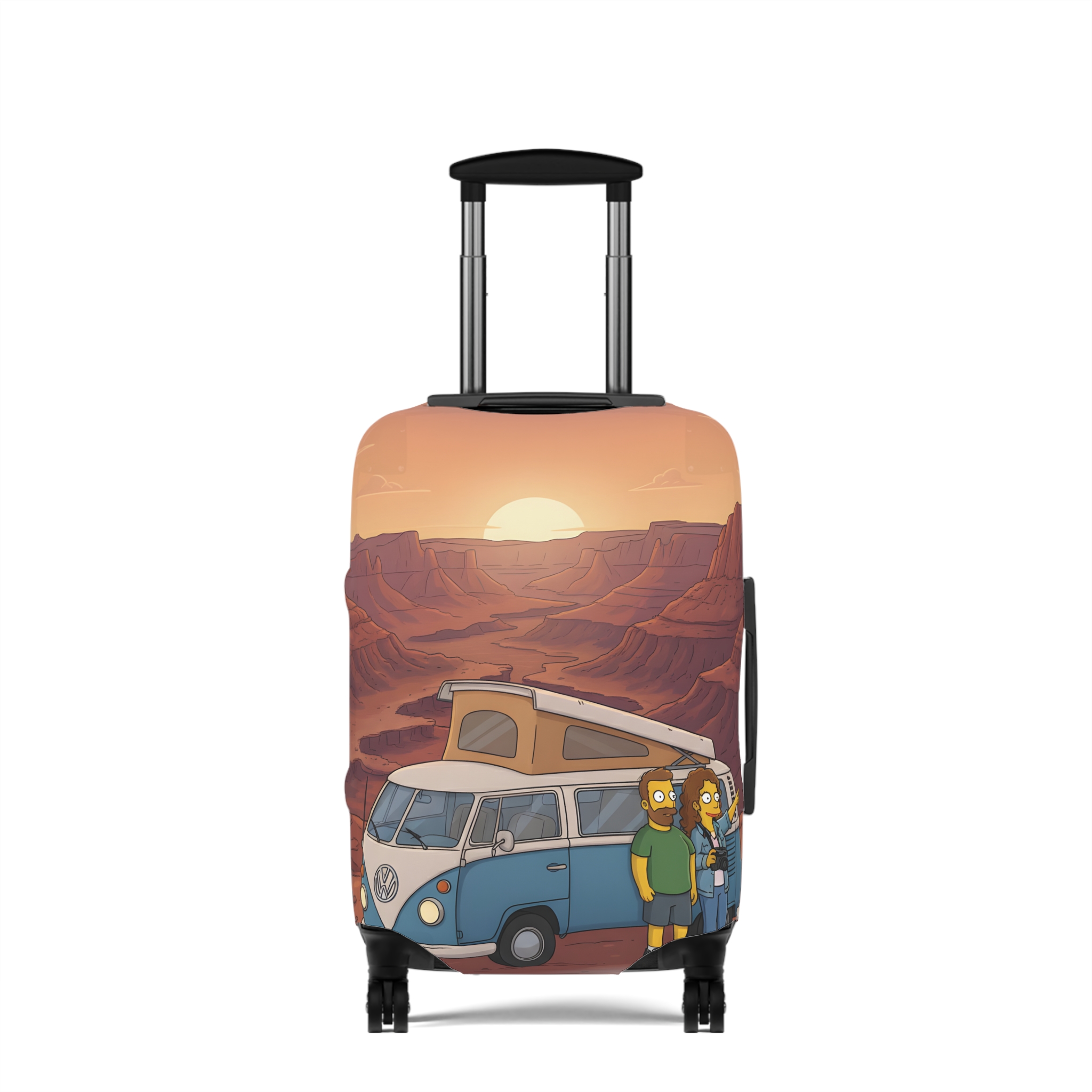Luggage Cover — Adventure Camper Sketch Travel Suitcase(Design Sitcom-Line)