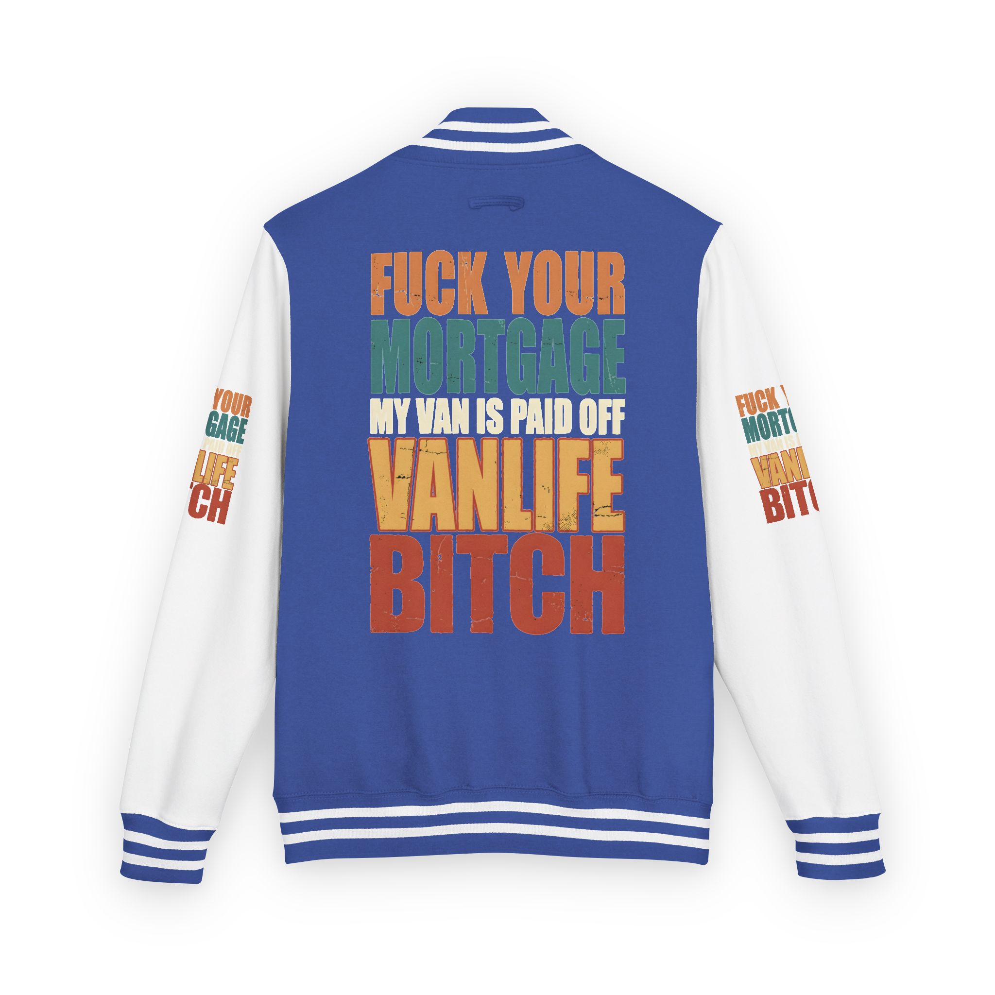 Unisex Heavyweight Letterman Jacket — "Fuck Your Mortgage" Design F**K-Line