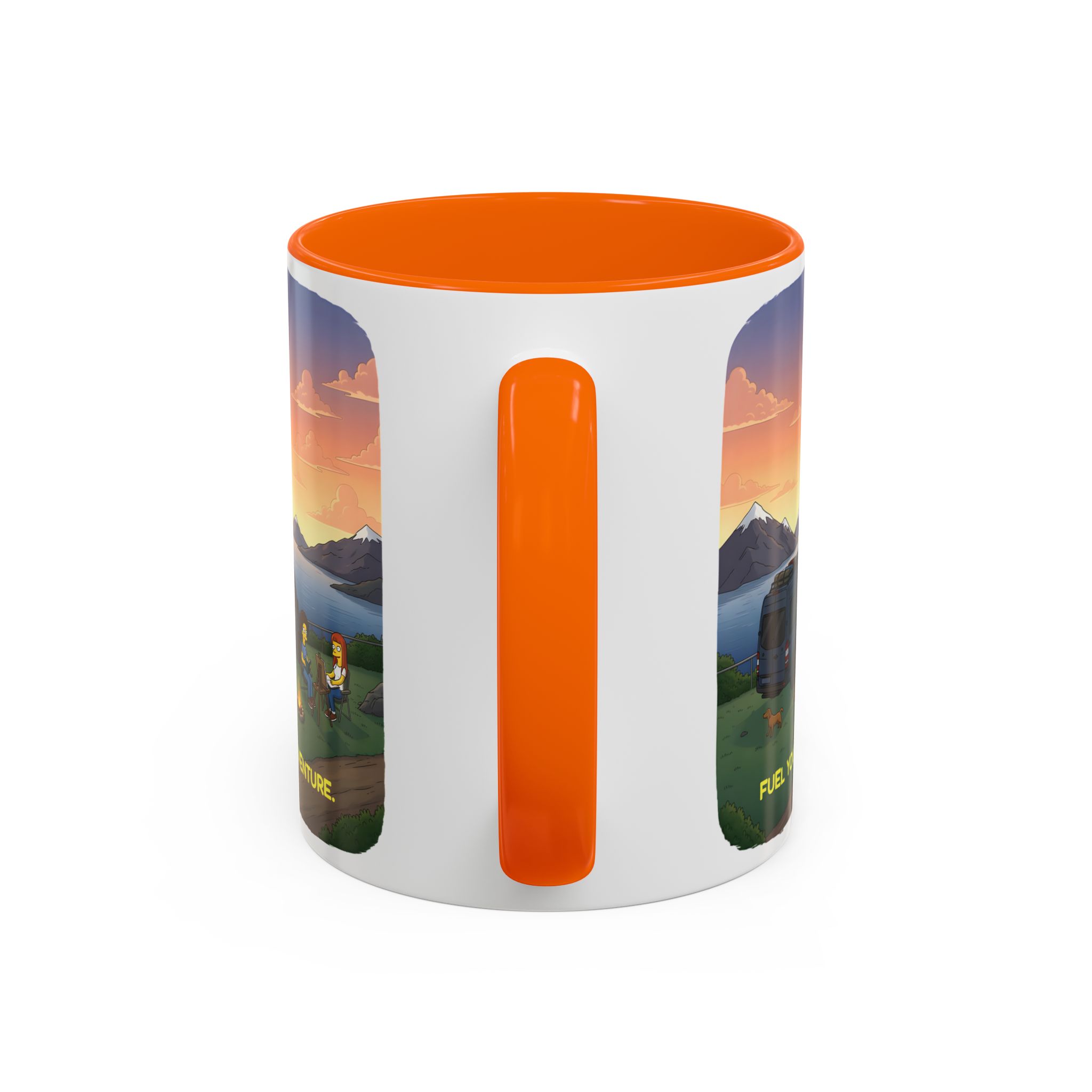 Accent Coffee Mug (11, 15oz) — "Fuel Your Adventure" Design Sitcom-Line