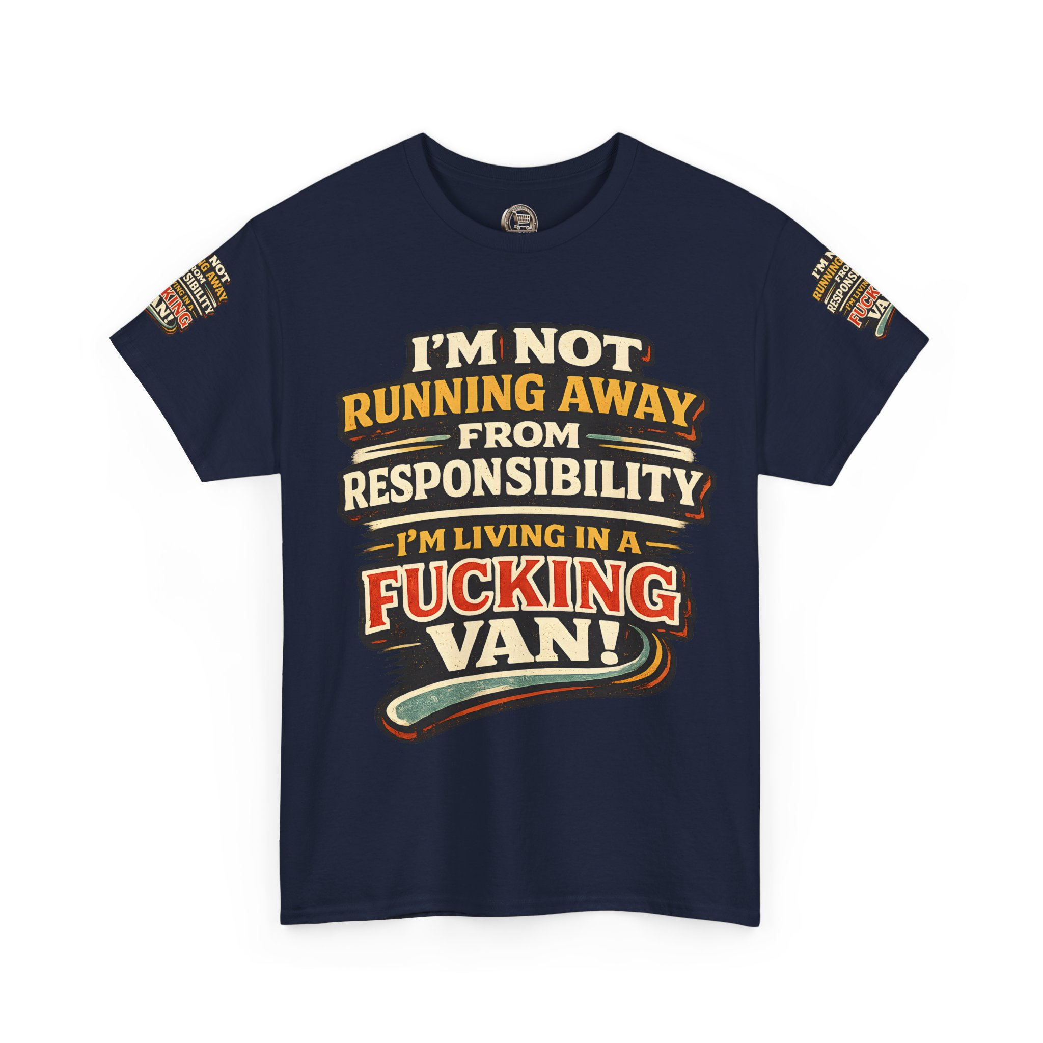 Unisex Heavy Cotton Tee — "I`m Not running Away" Design F**K-Line