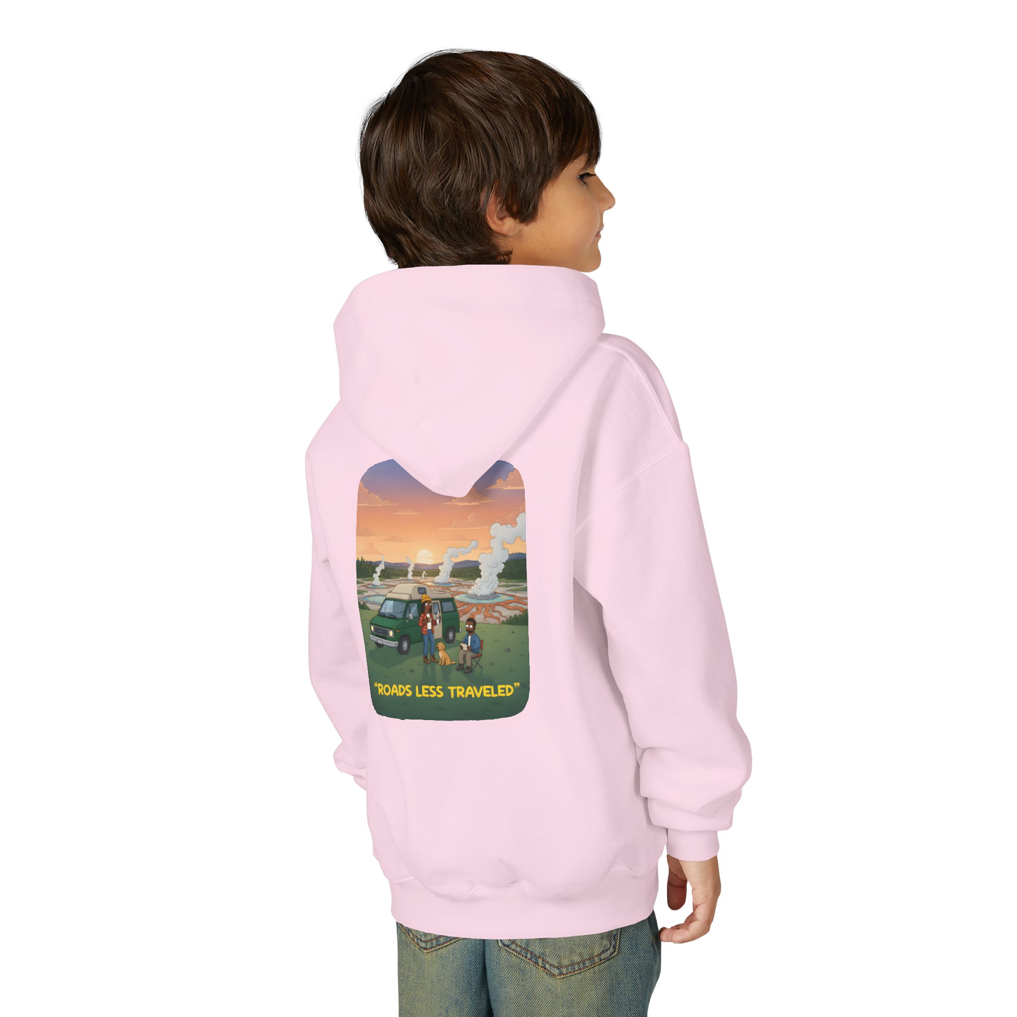 Youth Hoodie(Gildan) – "Roads Less Traveled" (Design Sitcom-Line)