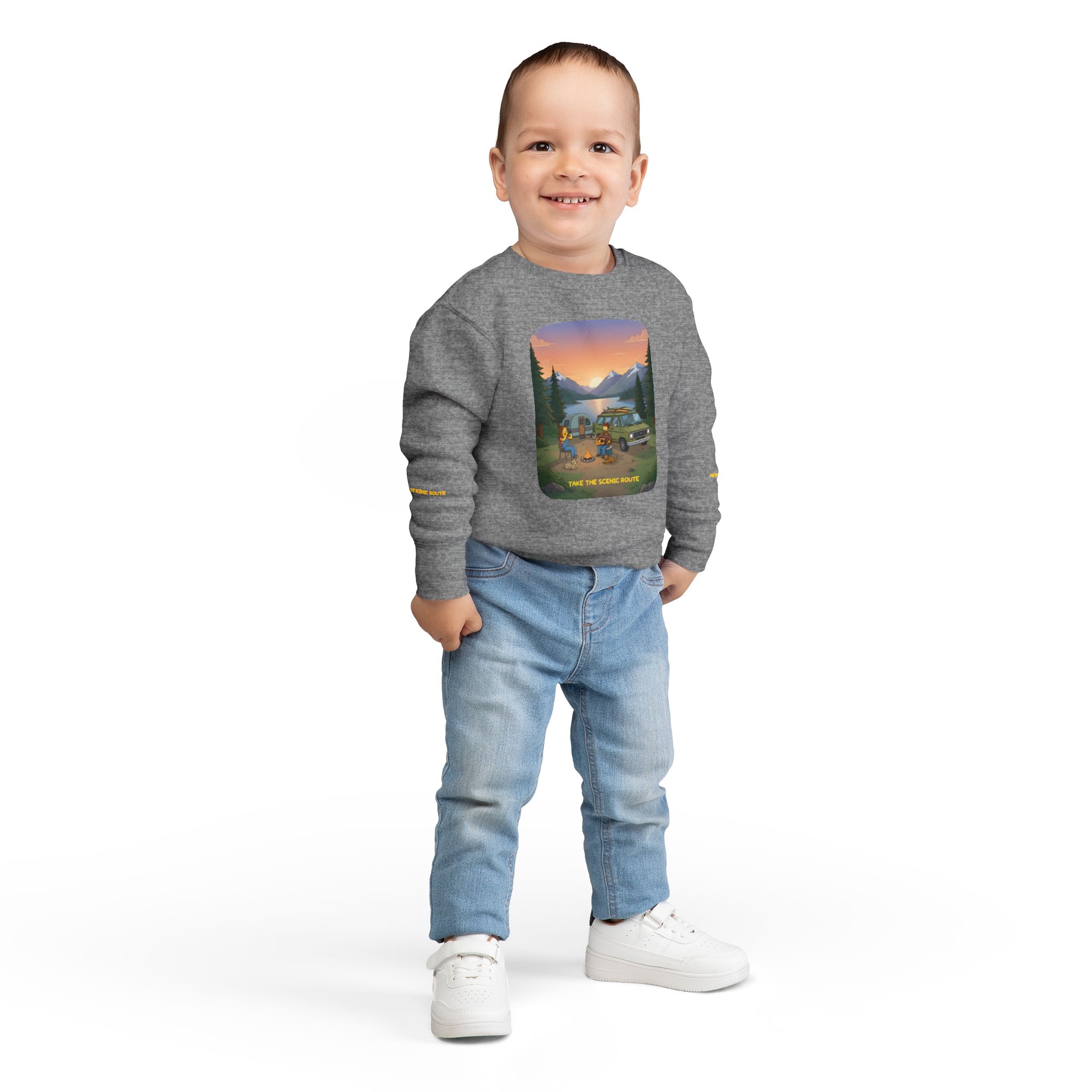 Toddler Sweatshirt - "Take The Scenic Route" (Design Sitcom-Line)