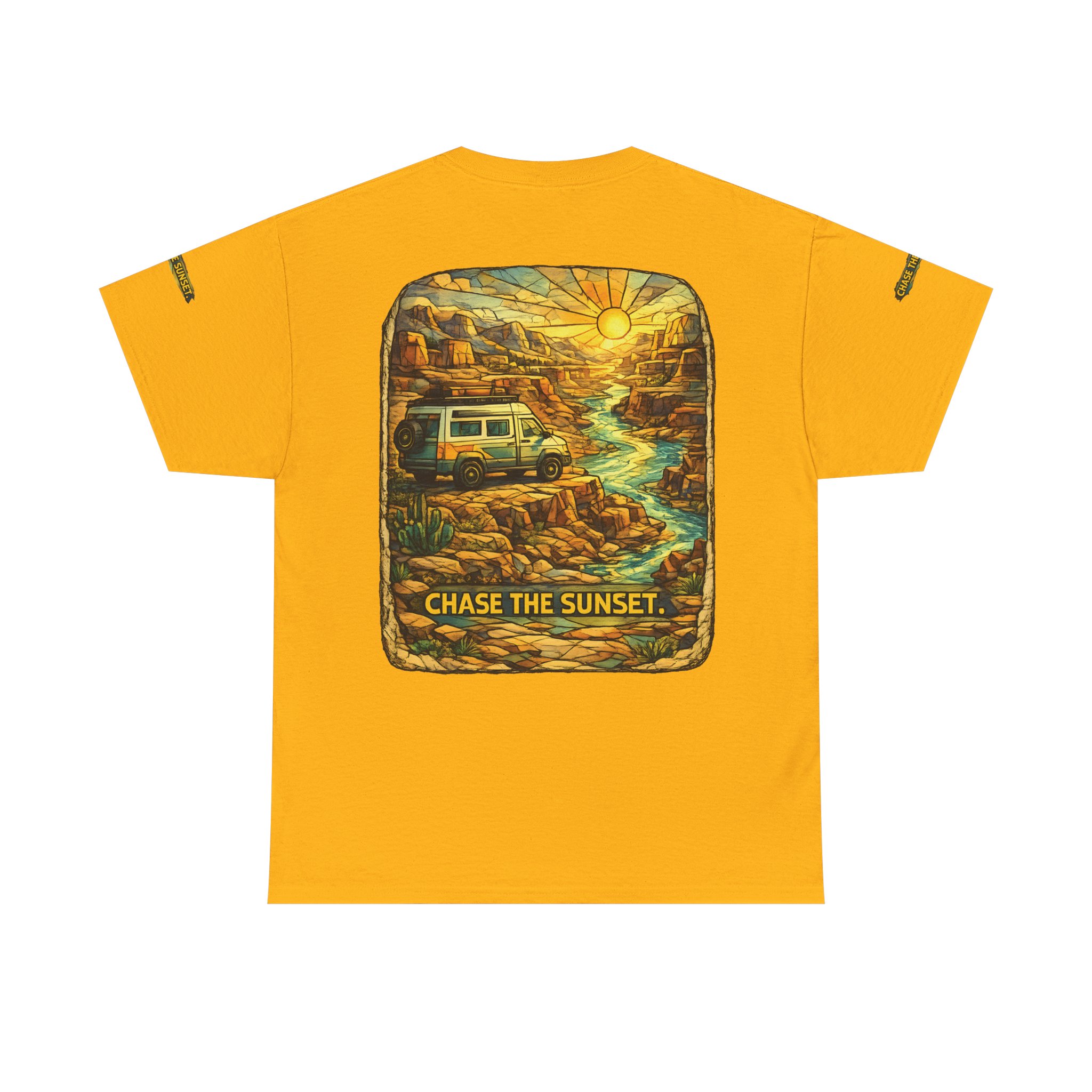 4038808323320734227_2048.jpeg Unisex Heavy Cotton Tee — "Chase The Sunset" Design Cubic-Line