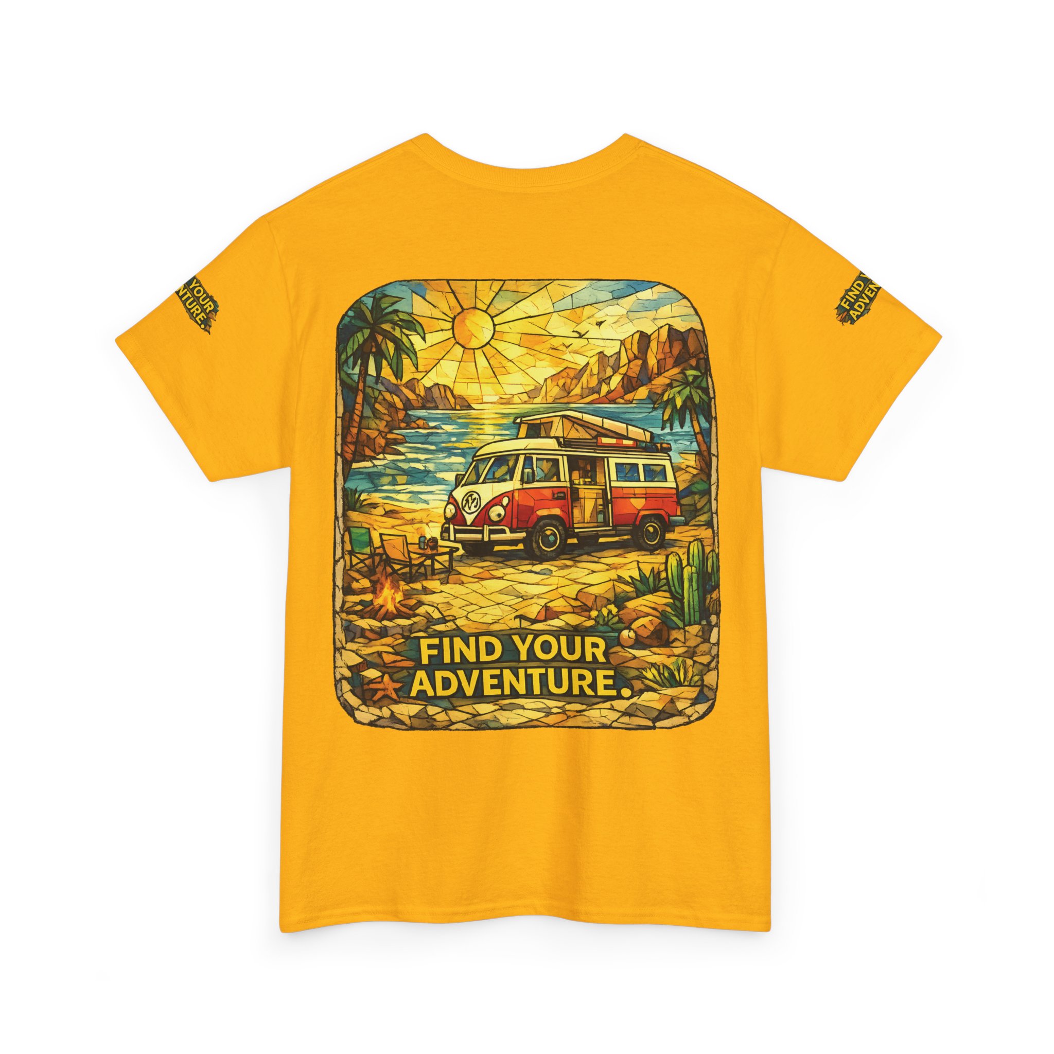 Unisex Heavy Cotton Tee — "Find Your Adventure" Design Cubic-Line