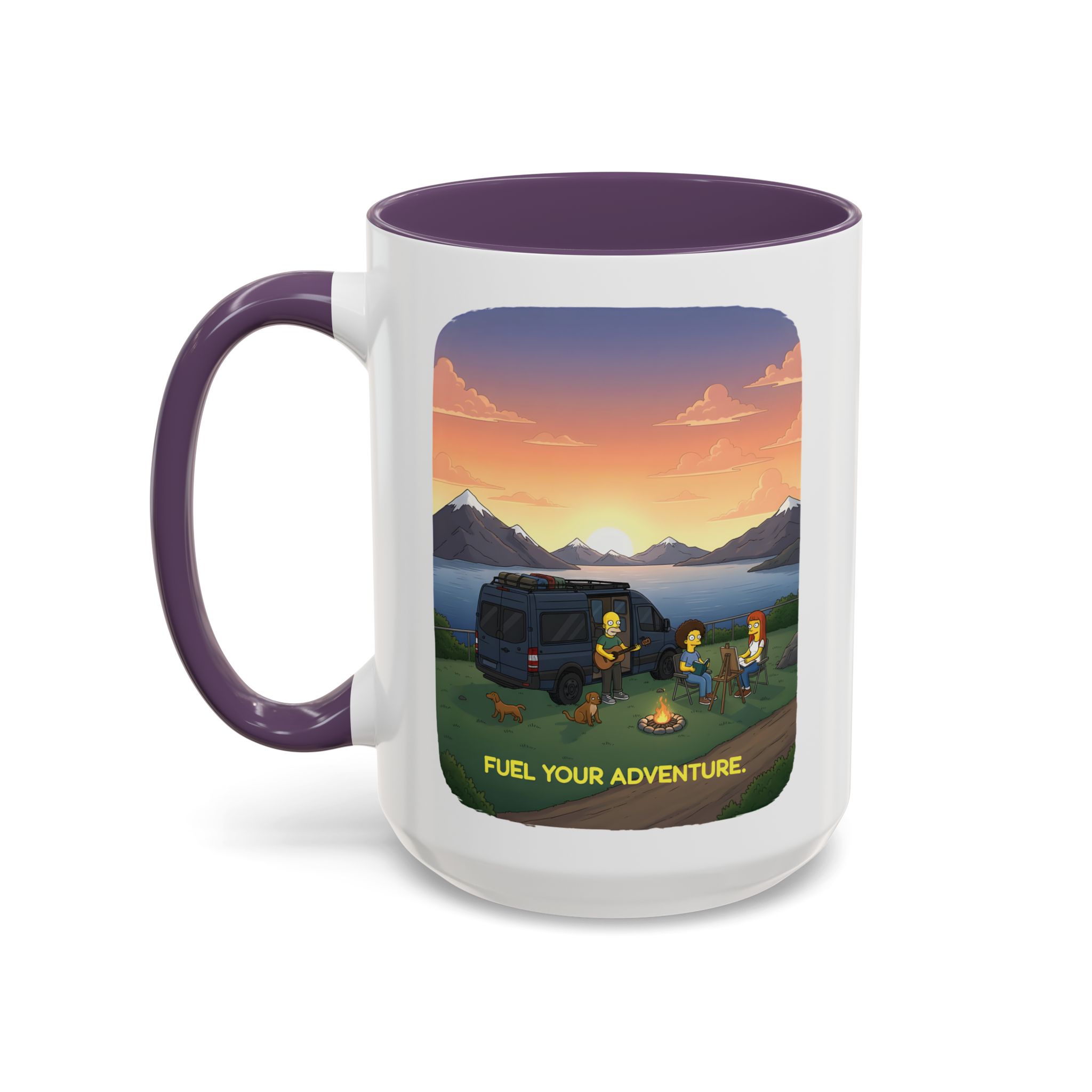 Accent Coffee Mug (11, 15oz) — "Fuel Your Adventure" Design Sitcom-Line