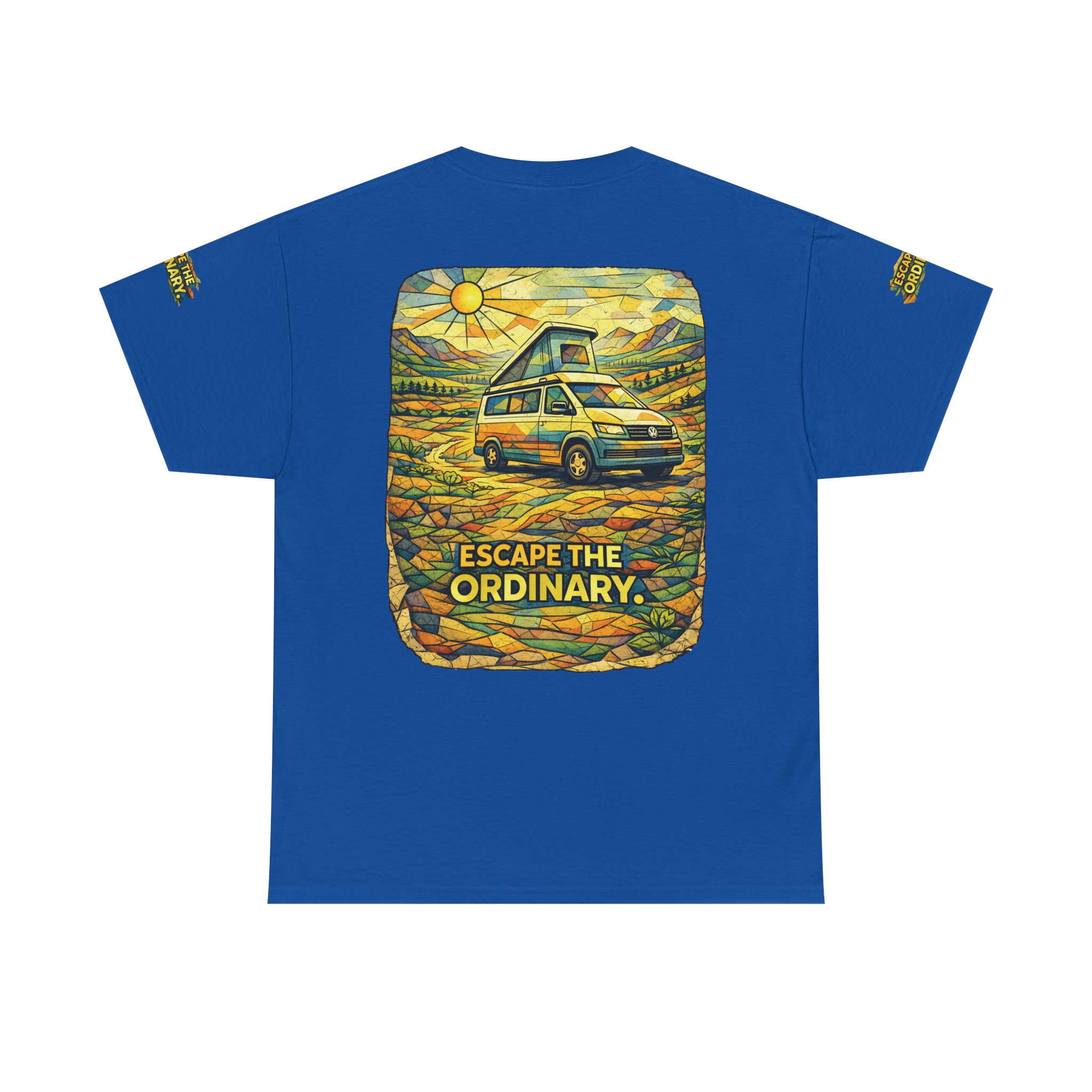 4051240603246524656_2048.jpeg Unisex Heavy Cotton Tee — "Escape The Ordinary" Design Cubic-Line
