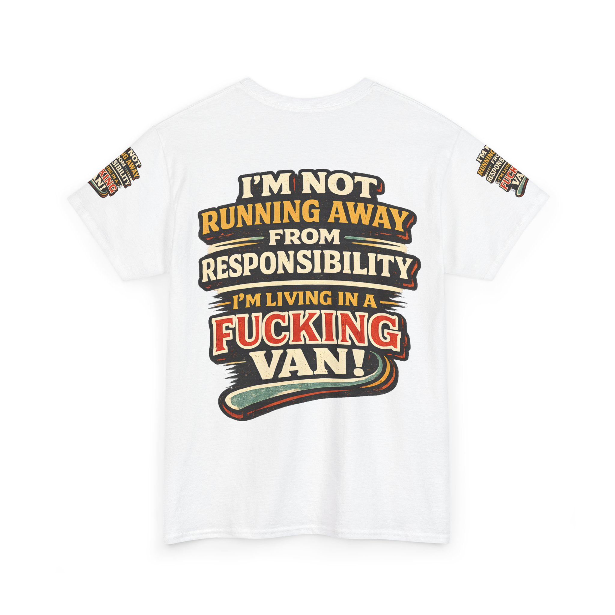 Unisex Heavy Cotton Tee — "I`m Not running Away" Design F**K-Line
