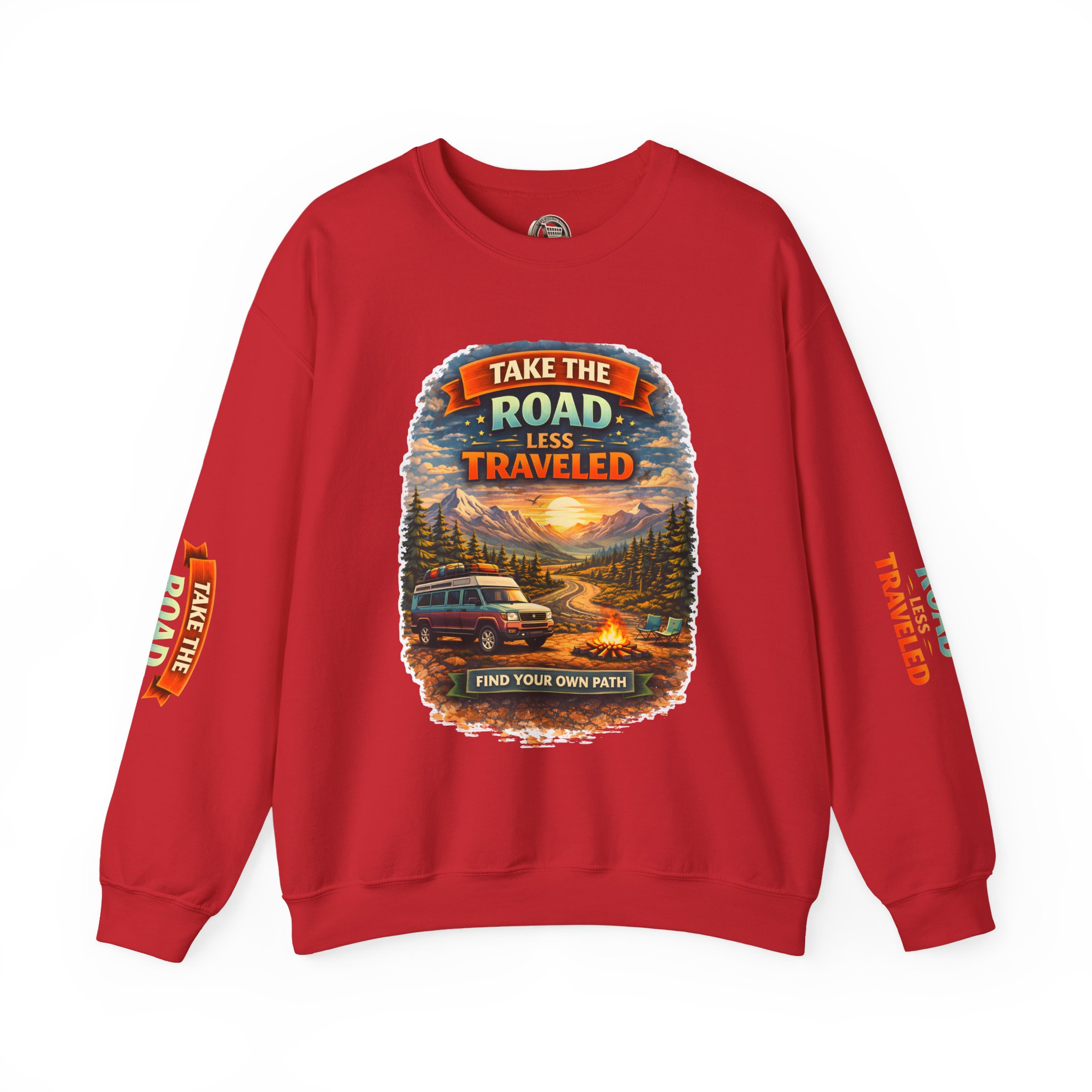 4063847490295962813_2048.jpeg Unisex Heavy Blend™ Crewneck Sweatshirt — "Take The Road Less Traveled" Design Scenic-Line